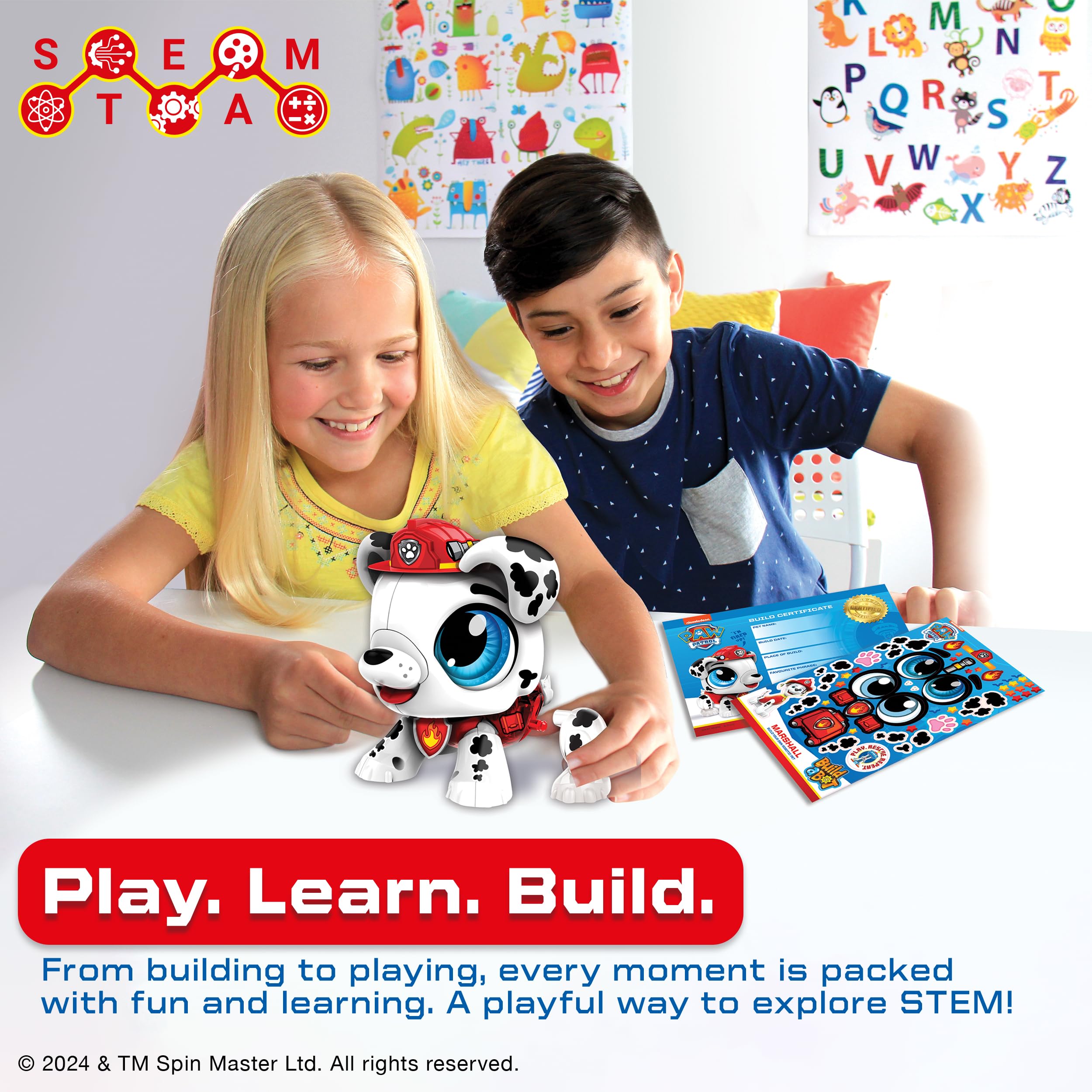 Build-a-Bot: Paw Patrol - Marshall | Interactive Robot Building Kit for Kids 3+ 4