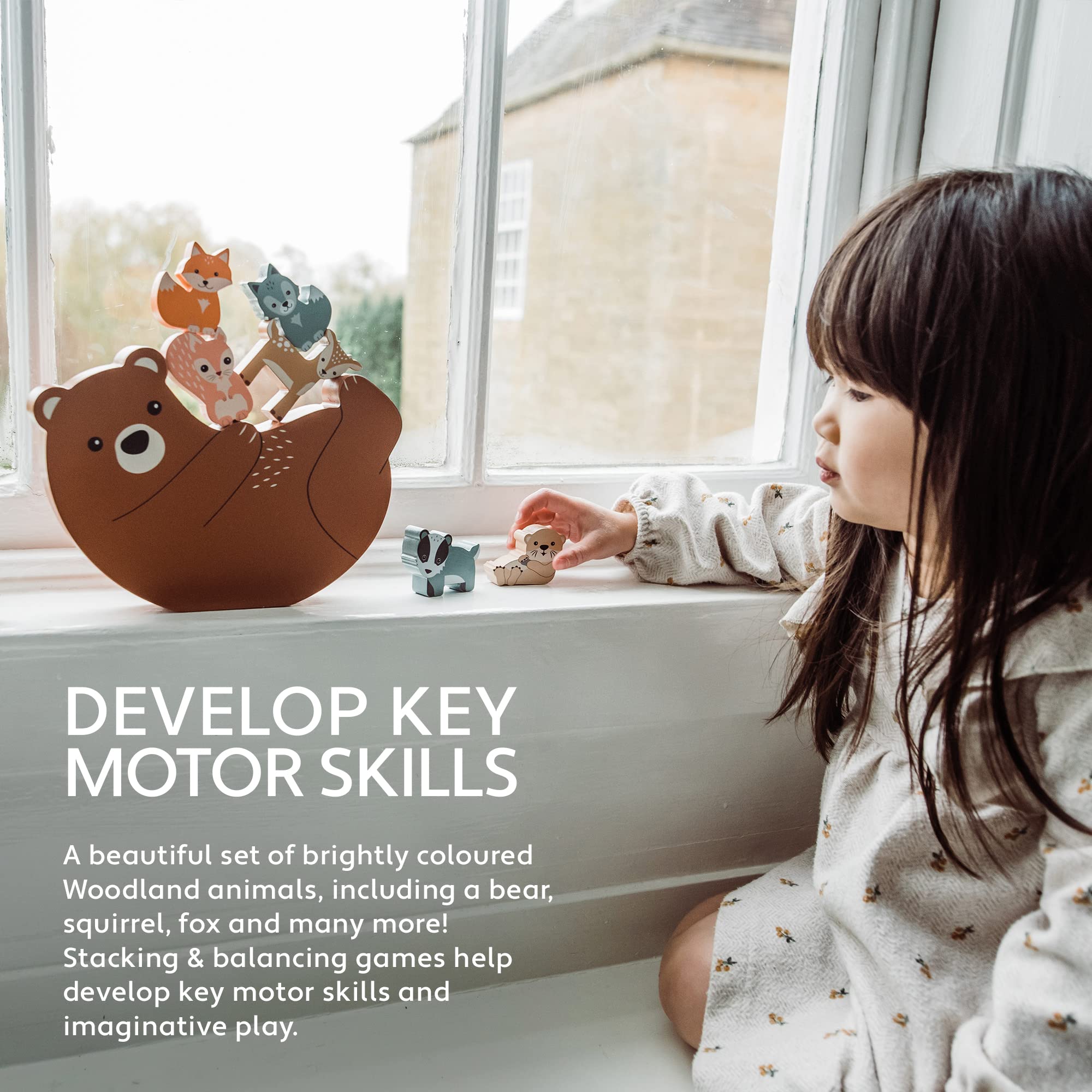 Orange Tree Toys Wooden Stacking Set - Woodland Animals Balancing Game for Toddlers 8