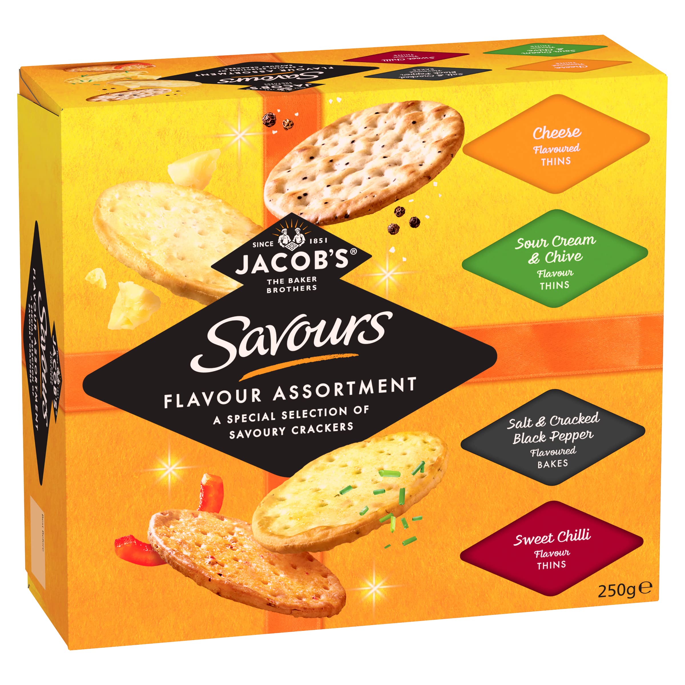 JACOB'S Savours Flavours Assortment - Selection Box of Cheese Crackers 8