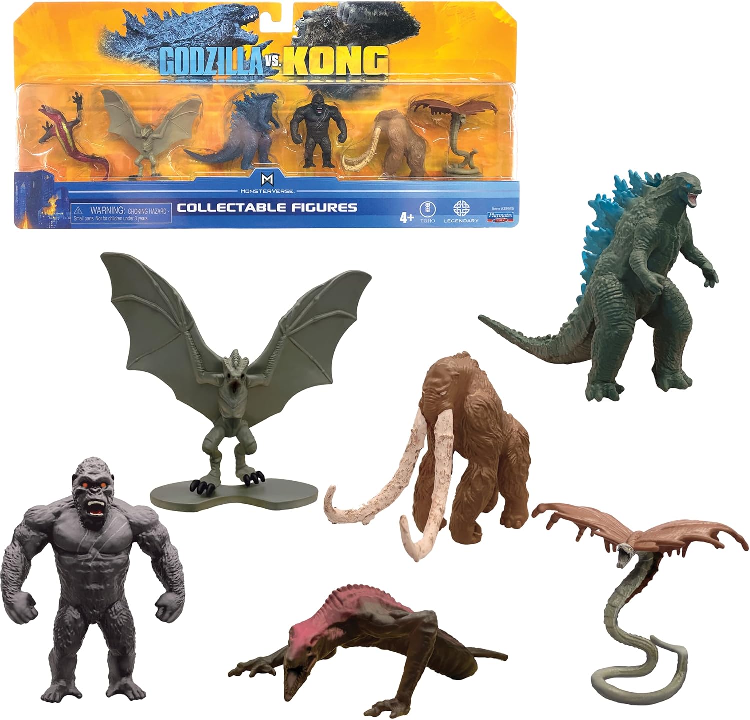 MonsterVerse MNG09000 - Godzilla vs Kong 2" Mini Monster 6 Pack Collectible Figures