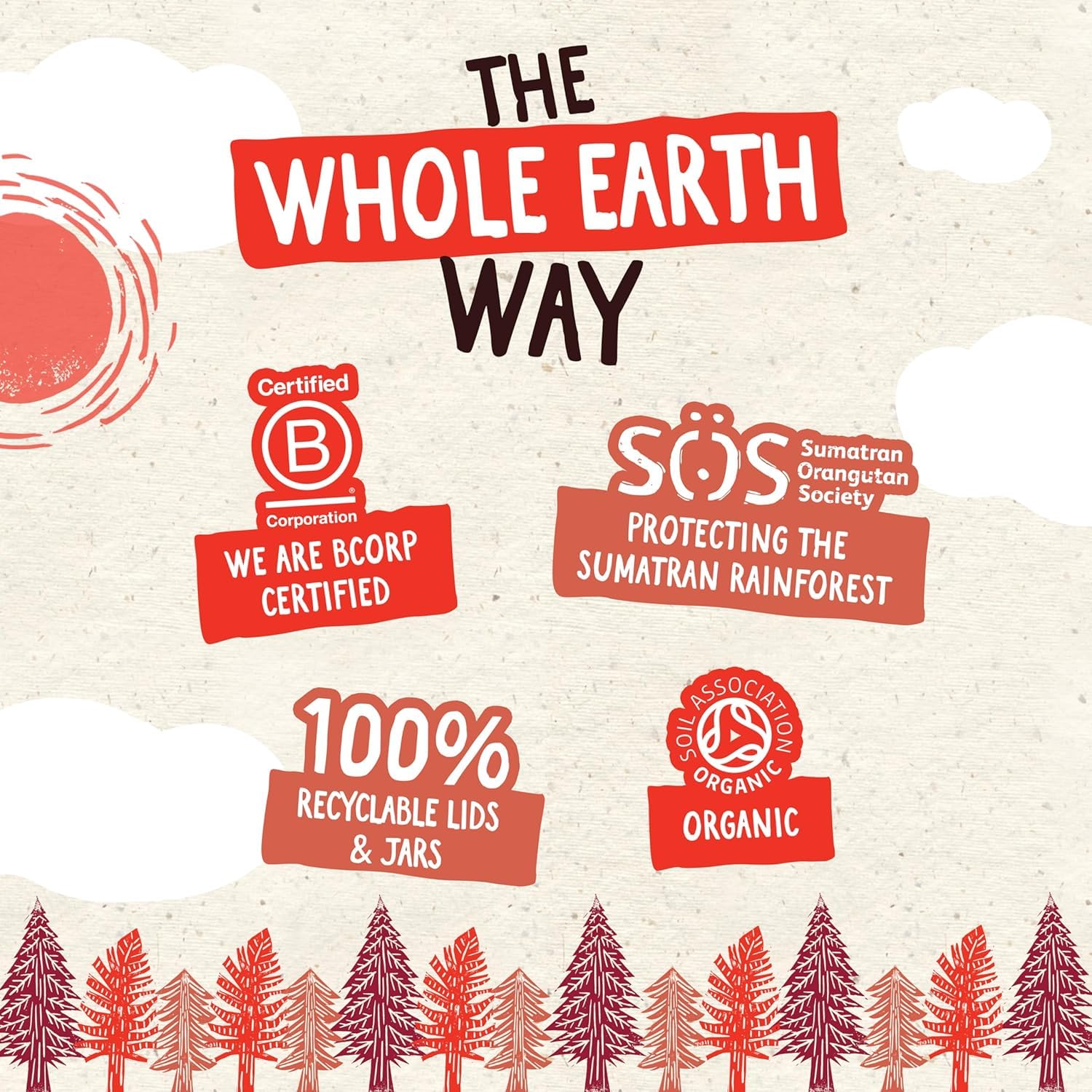 Whole Earth Organic Crunchy Peanut Butter, 6 x 227g Jars, 100% Nuts, No Added Sugar, Gluten Free, Vegan 5