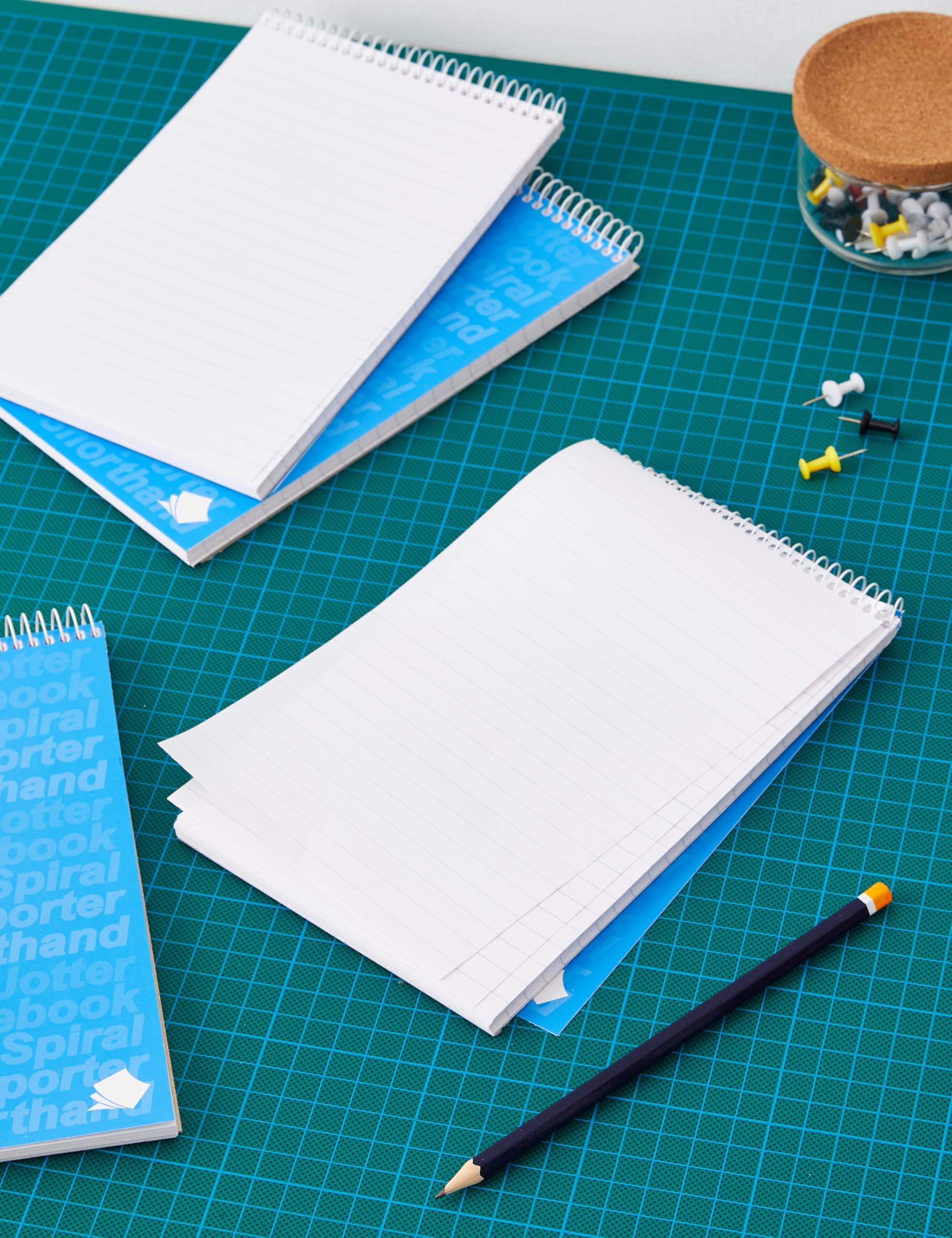 Silvine Reporter's Shorthand Notebook 8x5 Inch, 160 Pages, Blue Soft Cover | Pack of 12