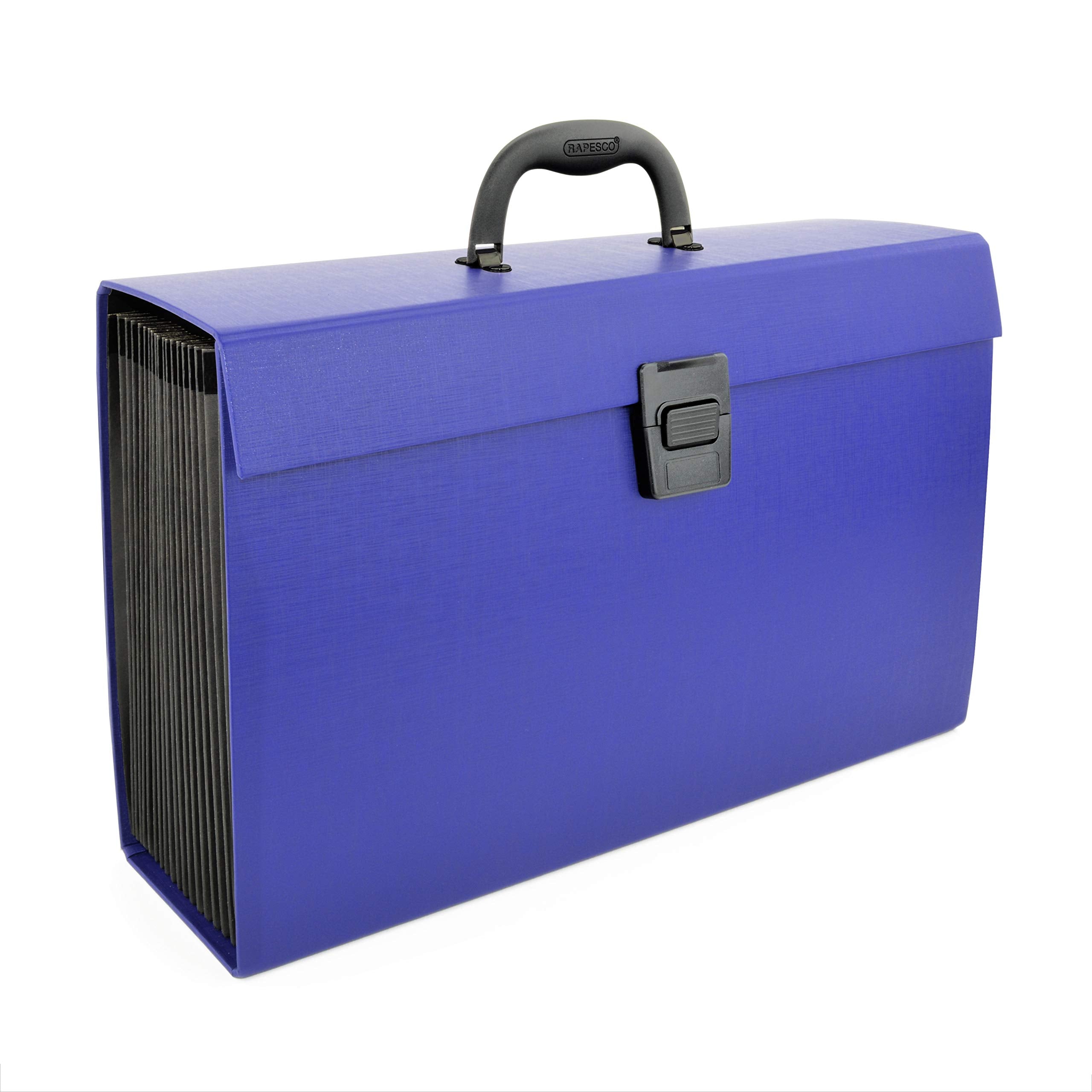 Rapesco 1553 Expanding Box File Document Organiser - 19 Pocket A4+ Blue Fibreboard