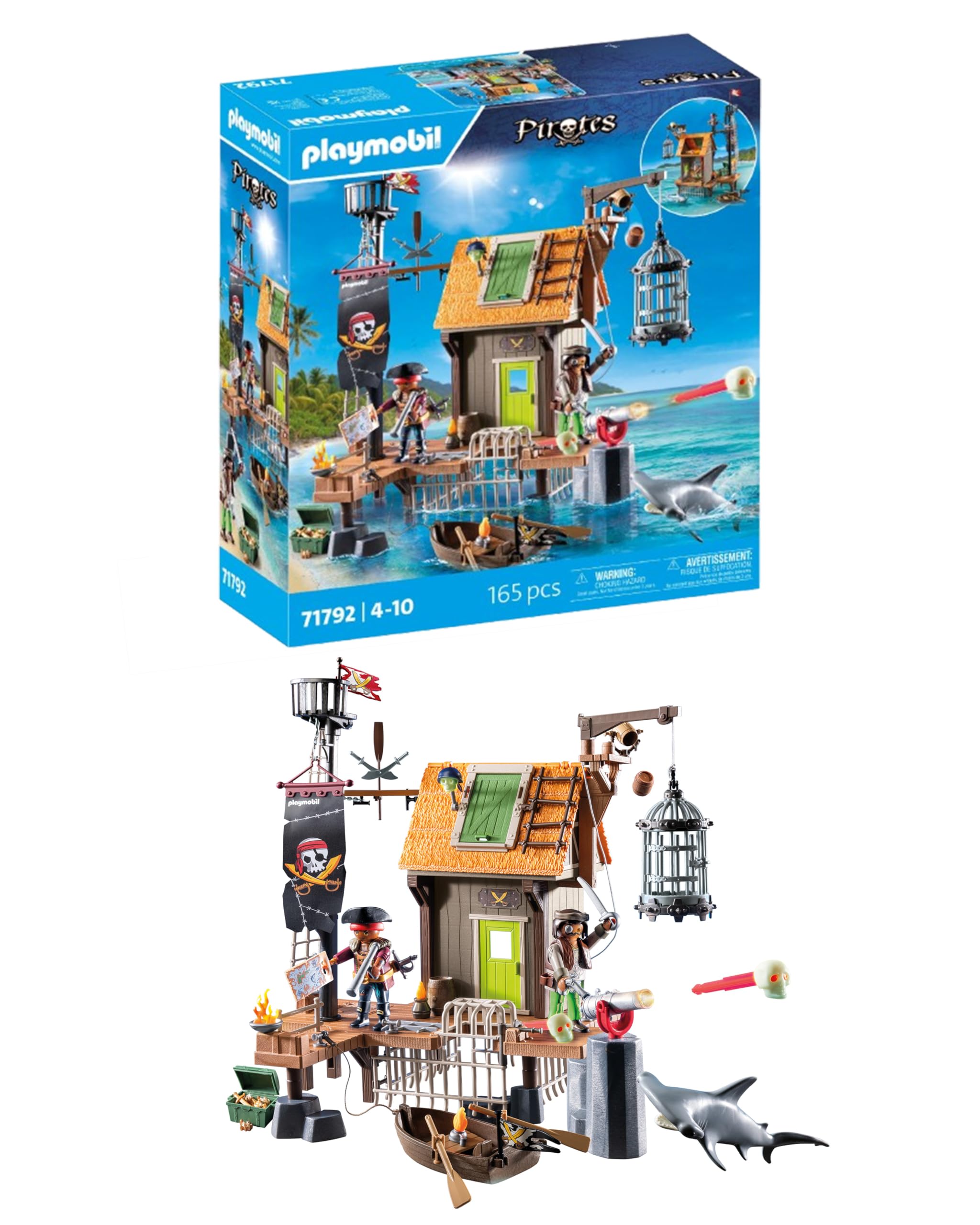 Playmobil Pirate Harbour with Prison Playset - Action Figures for Kids 4+
