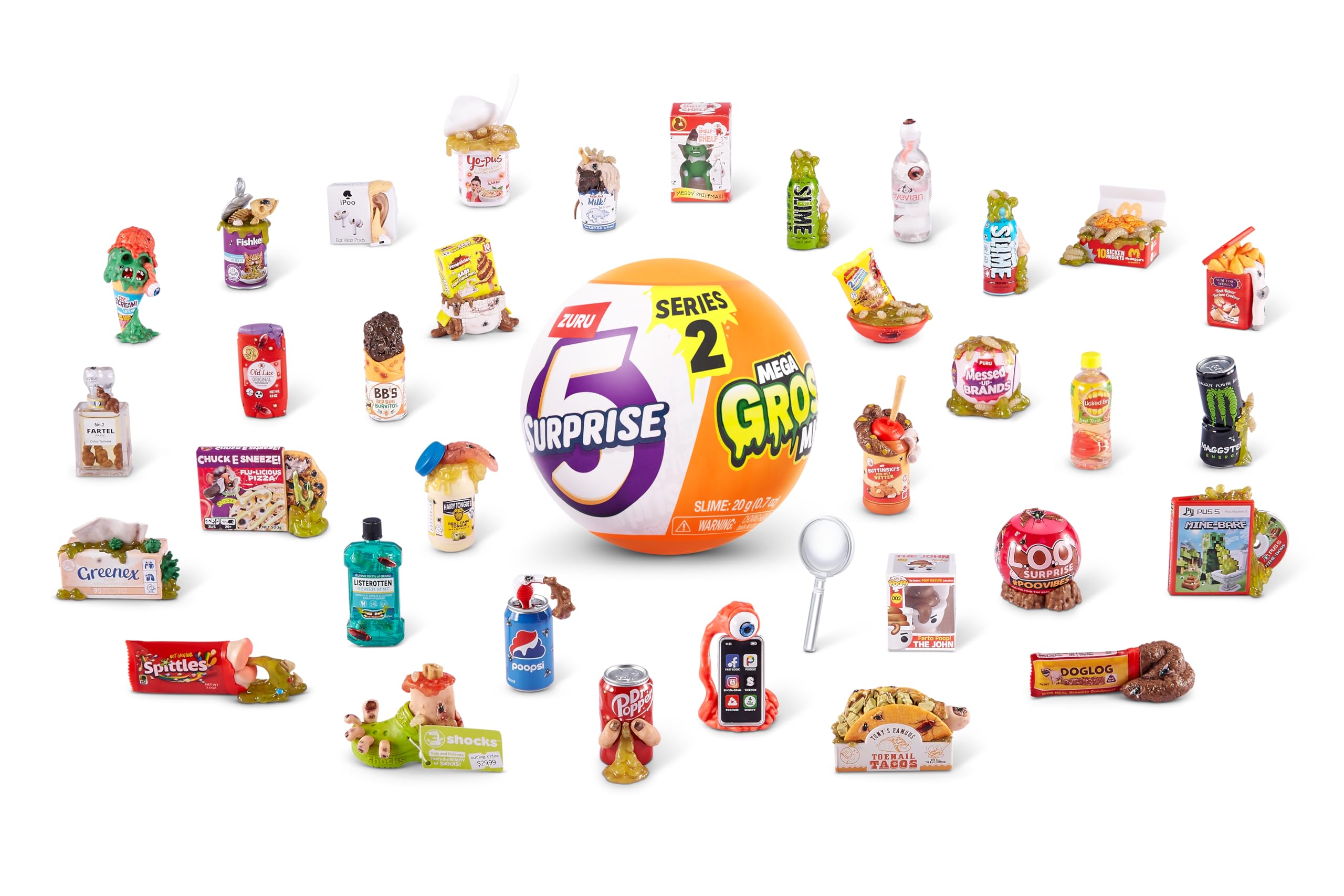 5 Surprise Mega Gross Minis Series 2 - Mystery Collectible Capsule with Slime, Stickers & Rare Figures 6