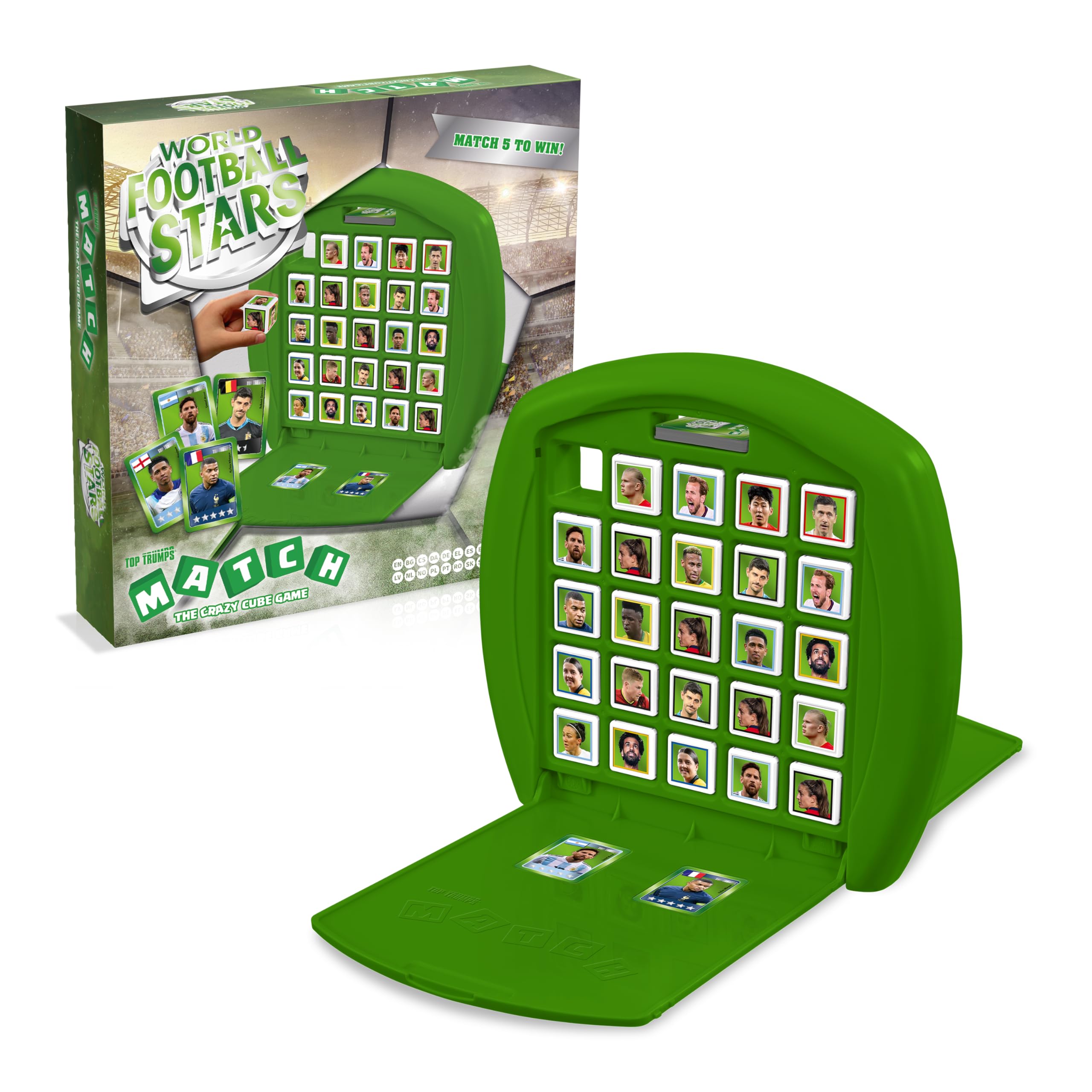 Top Trumps Match The Crazy Cube Game - World Football Stars Edition | 2 Players | Ages 4+