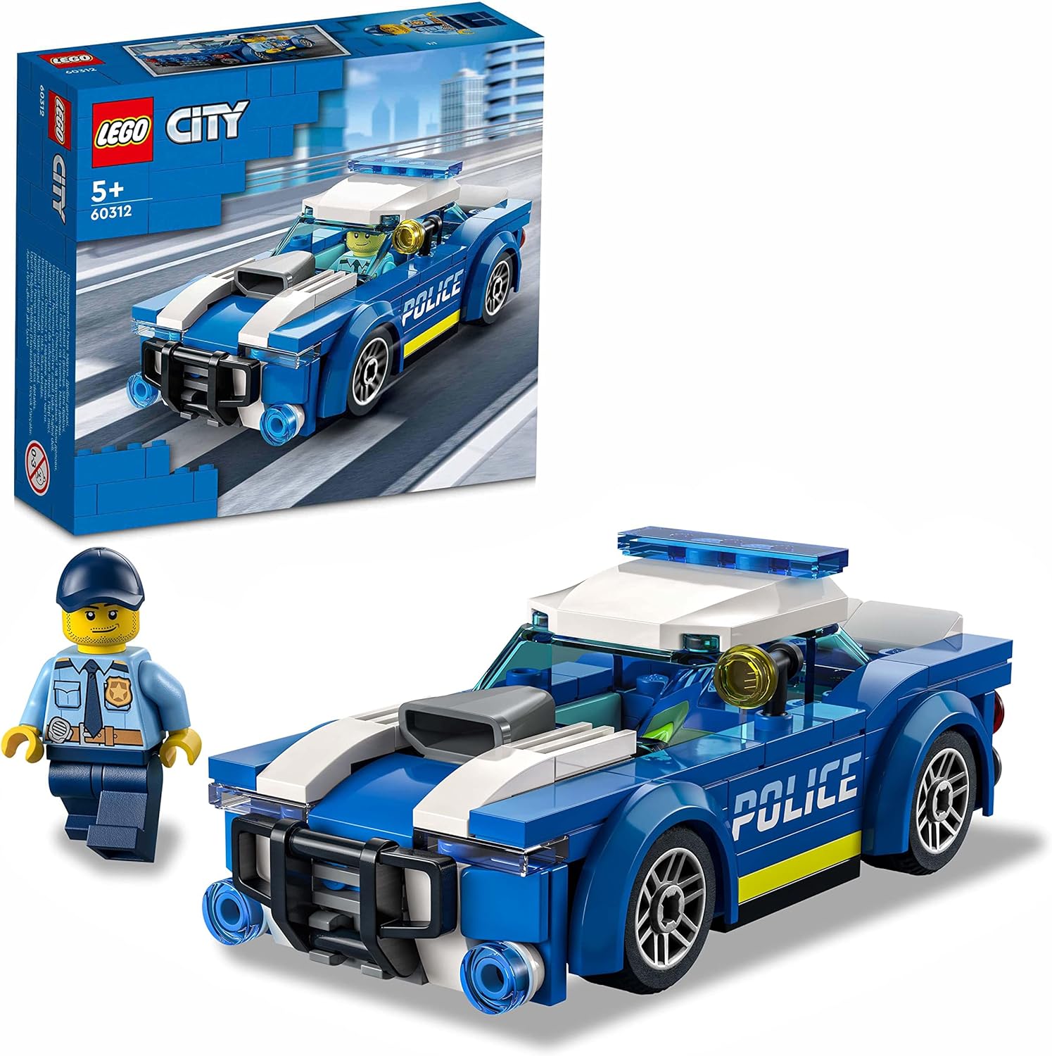 LEGO City Police Car 60312 Building Set with Officer Minifigure - Ages 5+