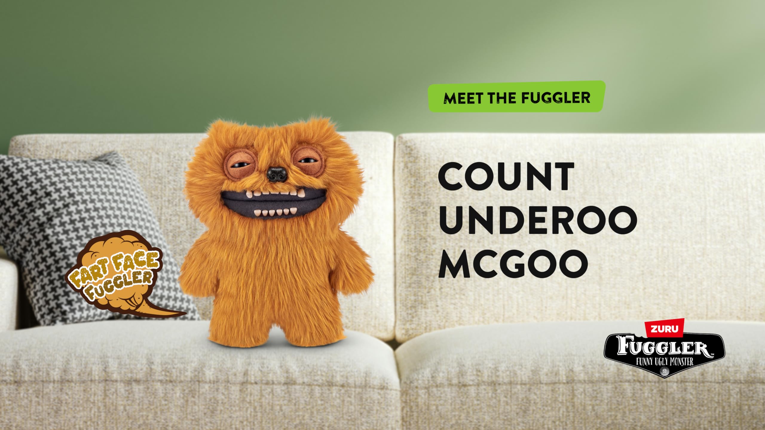 Fuggler Fart Face 9-inch Plush Interactive Toy - Motion-Activated Fart Sounds 4