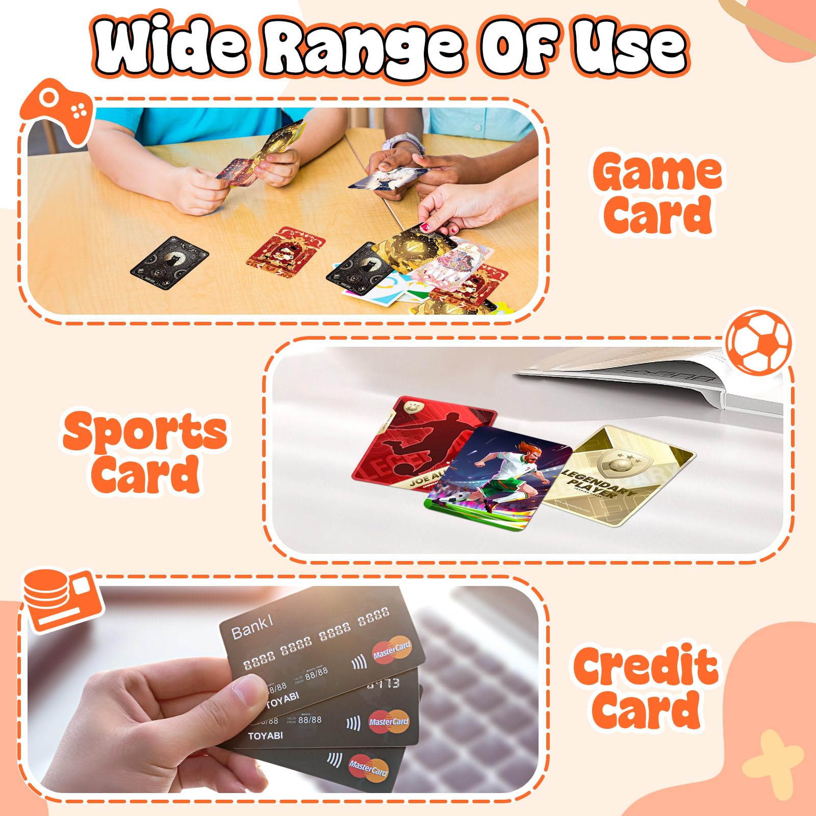 TOYABI 50-Page 400-Pocket PU Leather Trading Card Binder for Kids and Collectors 13