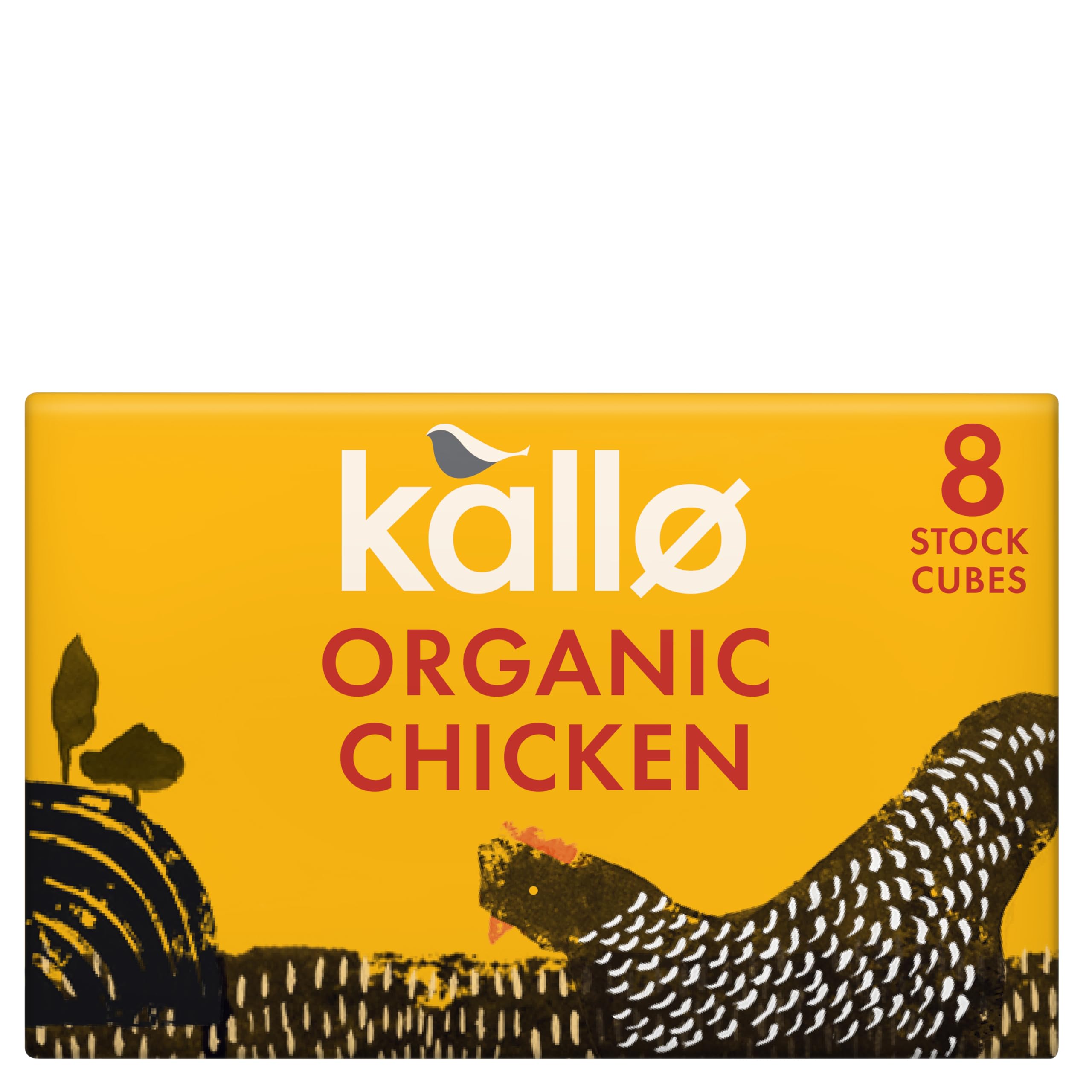 Kallo Organic Chicken Stock Cubes, Gluten Free & Coeliac Friendly, 96-Pack (12 x 8)