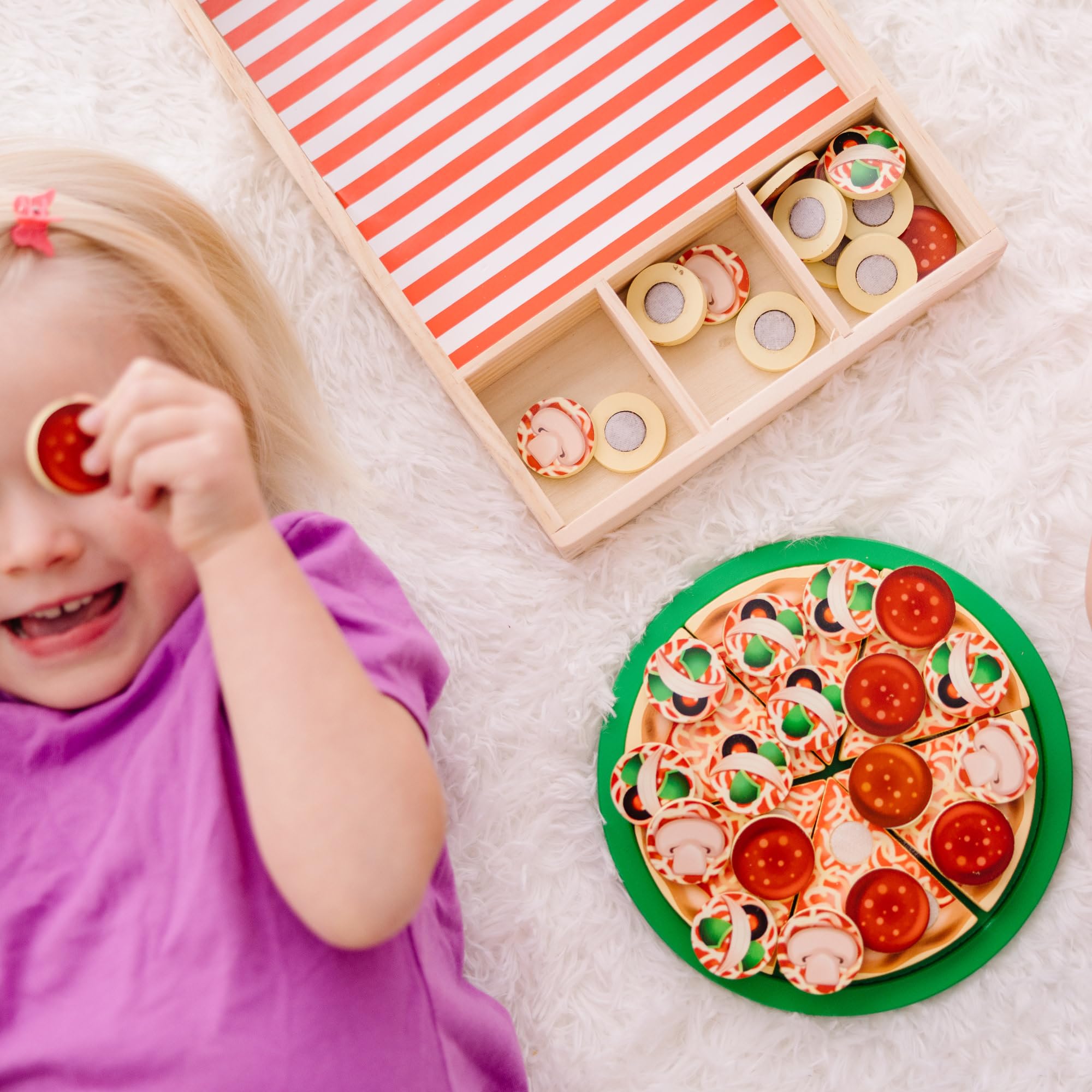 Melissa & Doug Wooden Pizza Party Play Set - Pretend Play Food for Ages 3+ 9