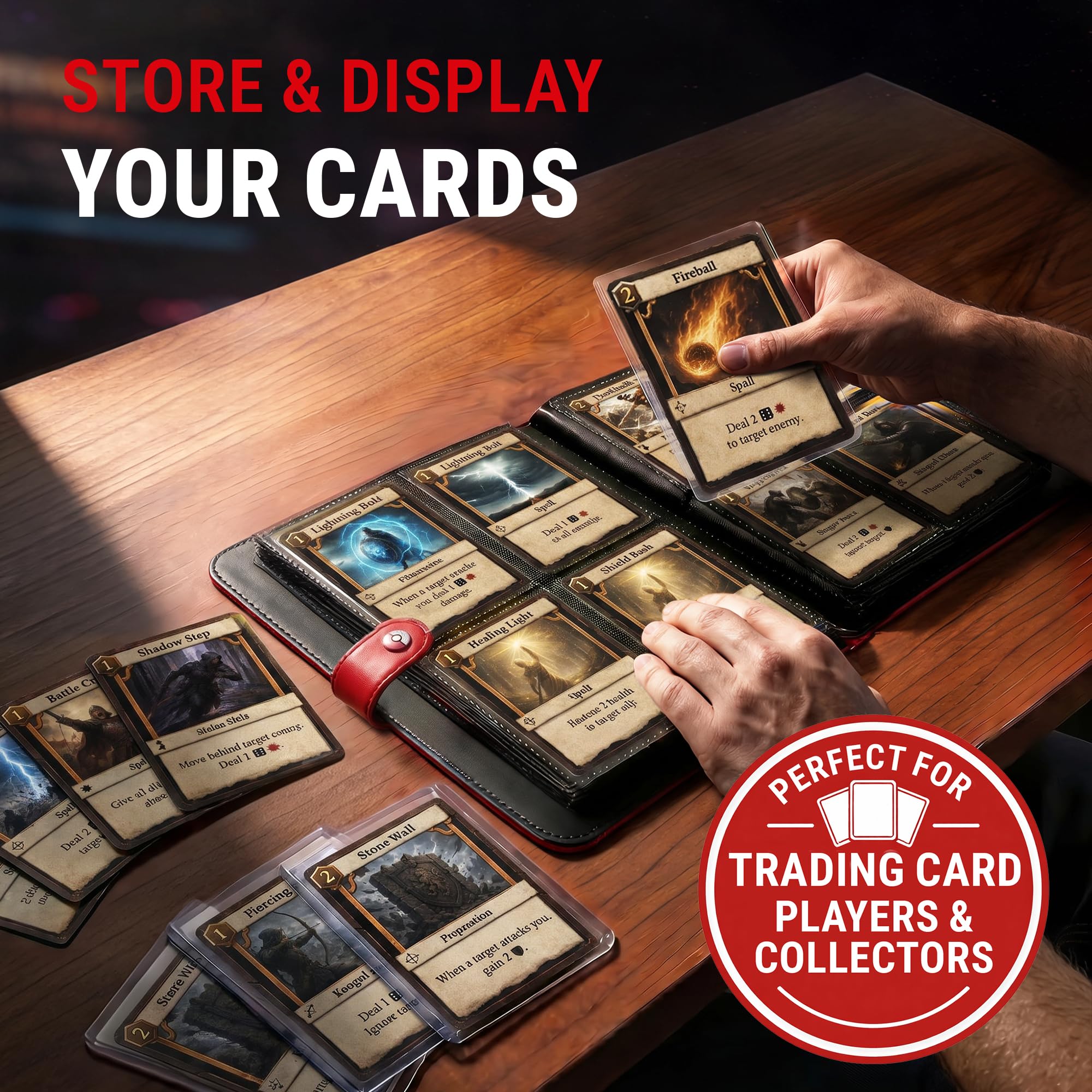 Ultra Pro Pokémon Premium Red Snap Binder - Holds 160 Cards | Acid-Free, Non-PVC