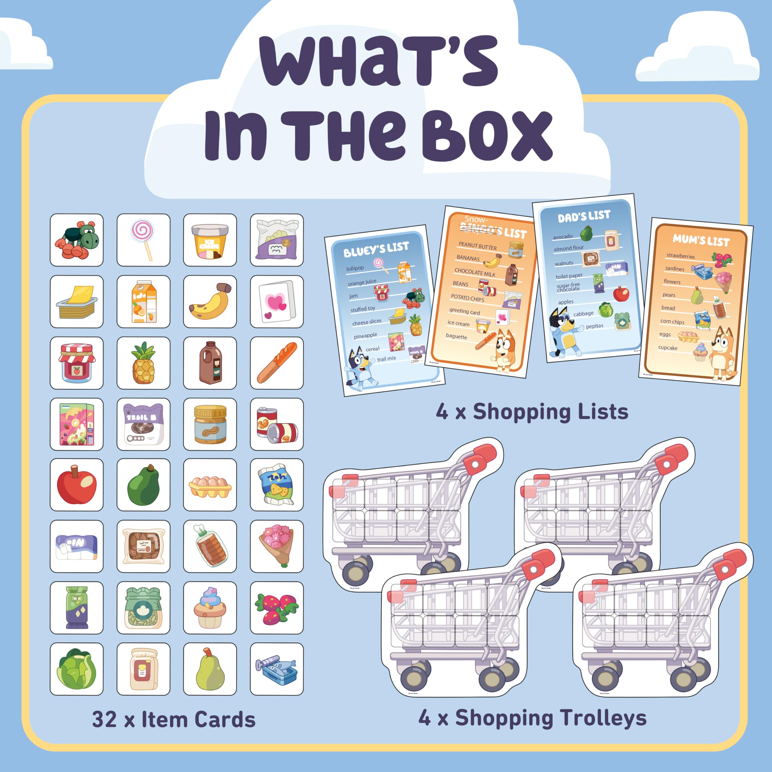 Orchard Toys Official Bluey Shopping List Matching and Memory Game 4