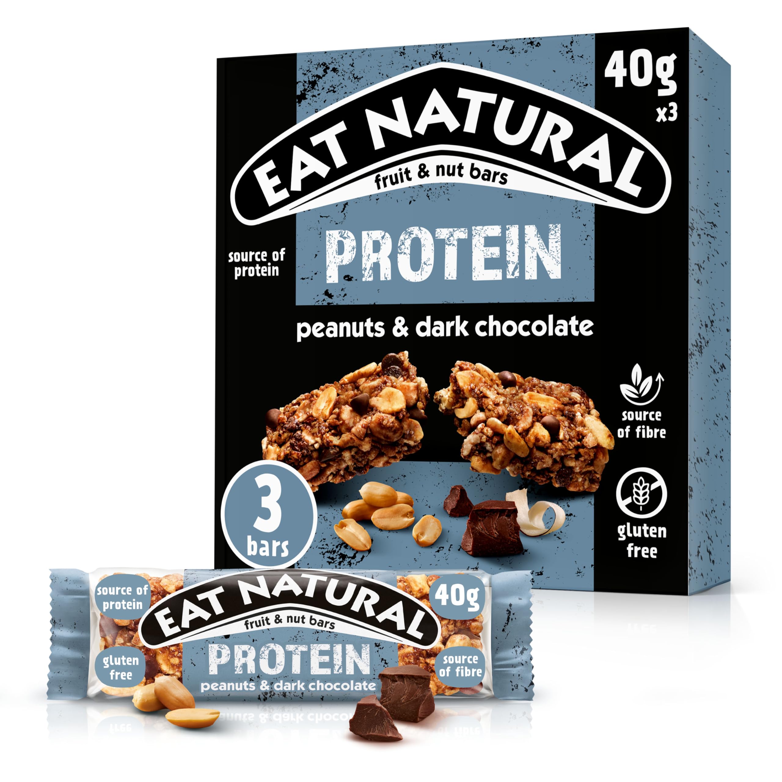 Eat Natural Protein Packed Energy Bars with Peanuts & Chocolate 3pk 120g