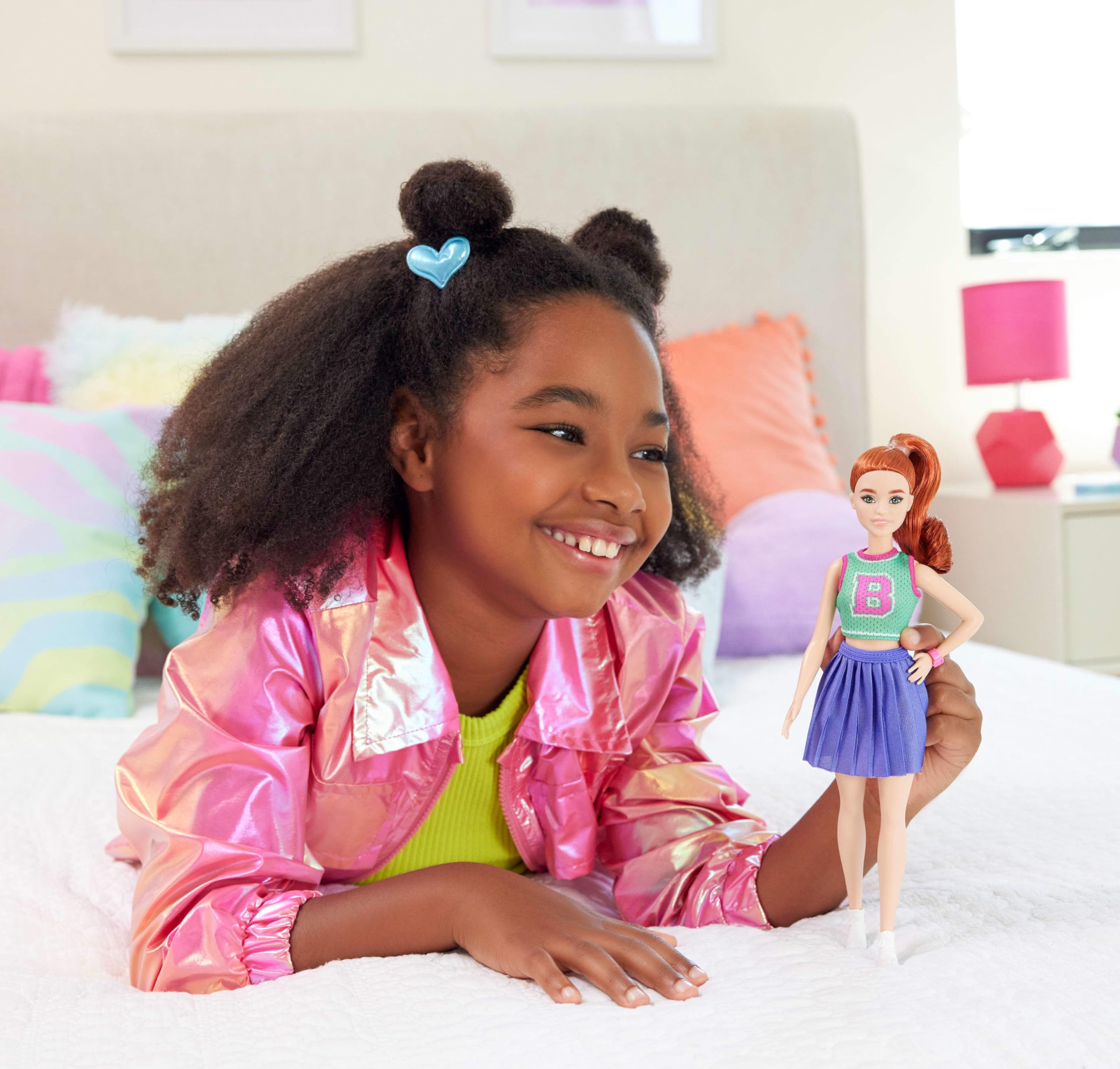 Barbie Fashionistas Doll #232 with Red Hair - Sporty 'B' Jersey Look for Kids 3+ 4