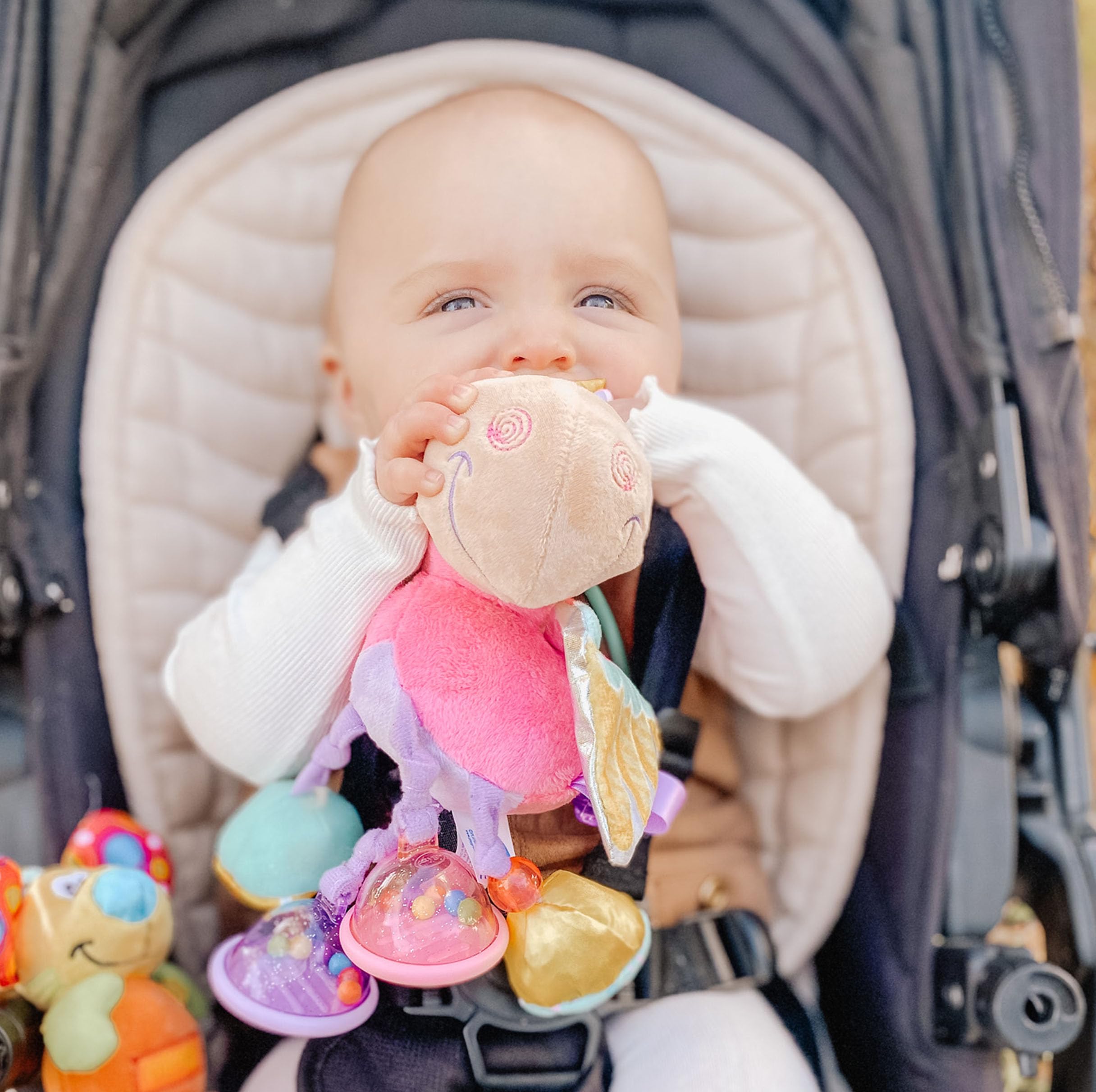 Playgro Unicorn Clip Clop Activity Rattle - Sensory Teether for 3M+ | Pink 9