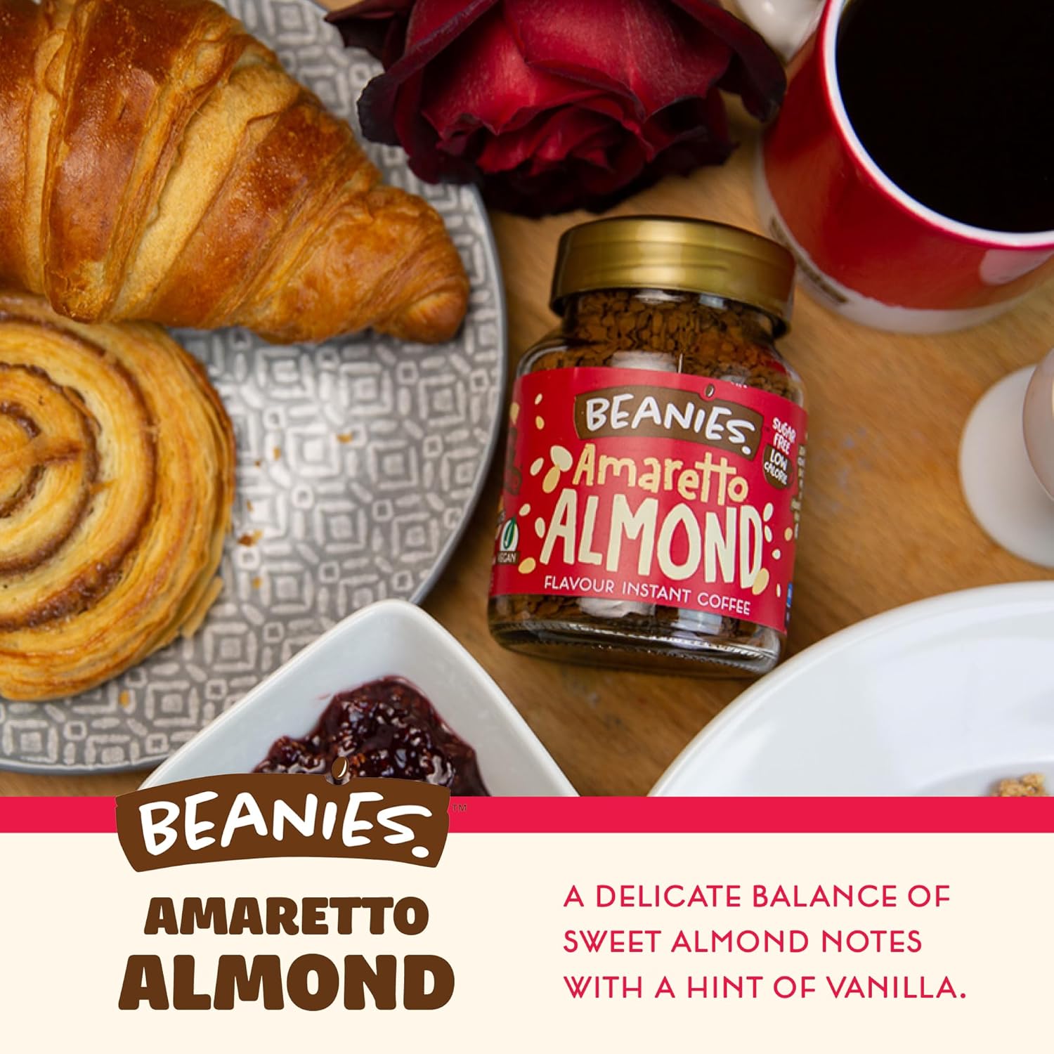 Beanies - Amaretto Almond Flavour Instant Coffee (50g) 3