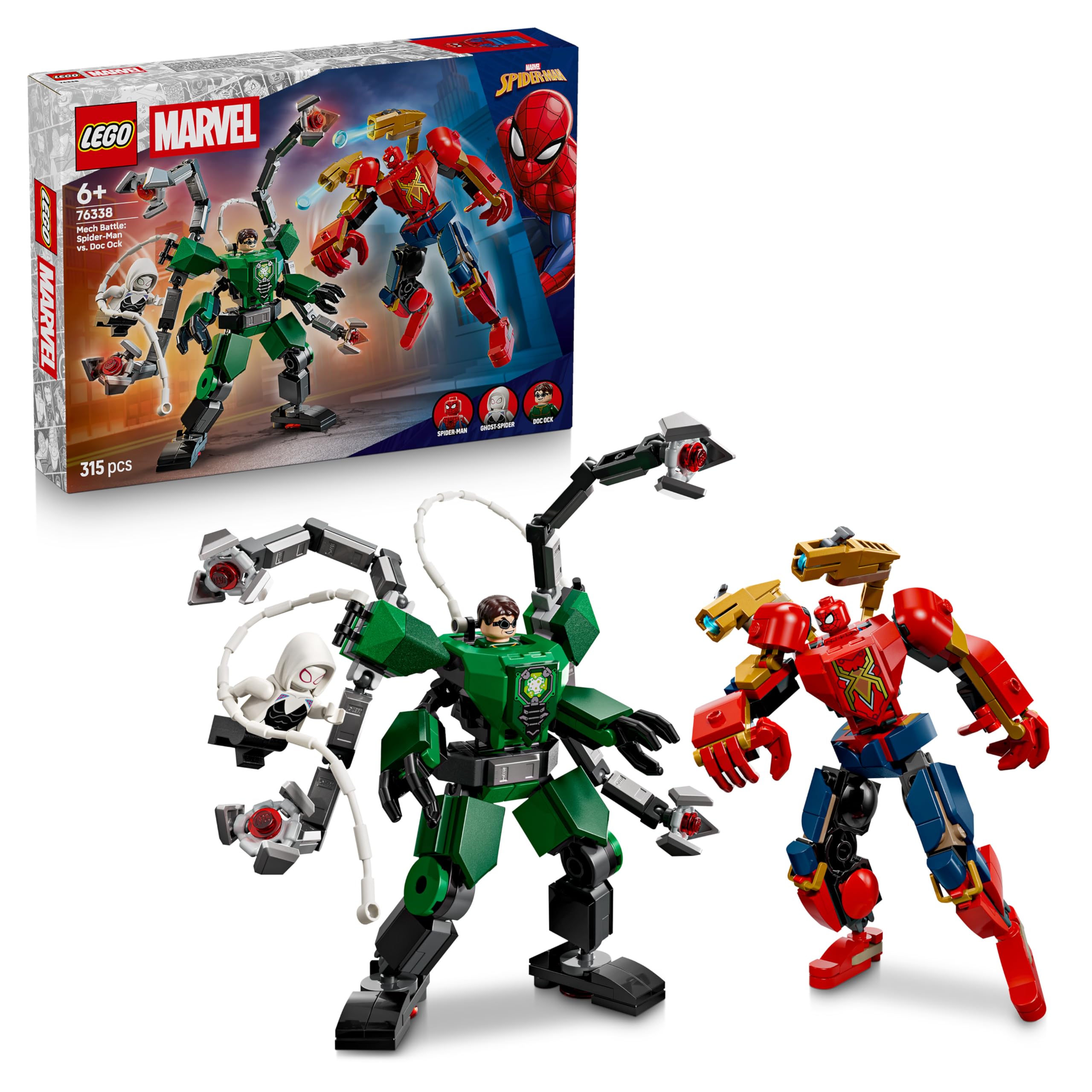 LEGO Marvel Mech Battle: Spider-Man vs. Doc Ock Building Set | 3 Minifigures | Ages 6+