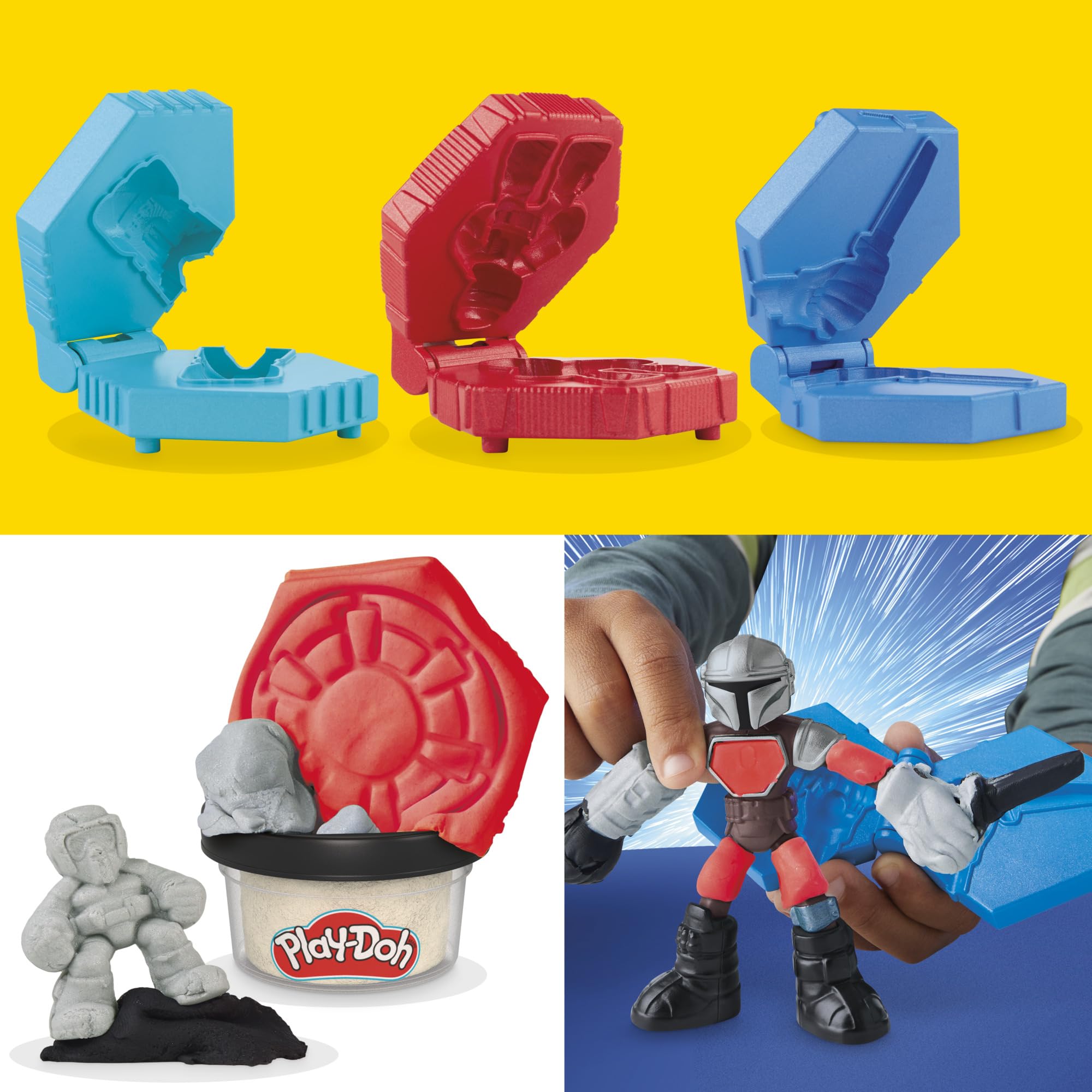 Play-Doh STAR WARS: THE MANDALORIAN Launching Speeder Playset - Action Figures & Vehicle for Kids 4+ 7