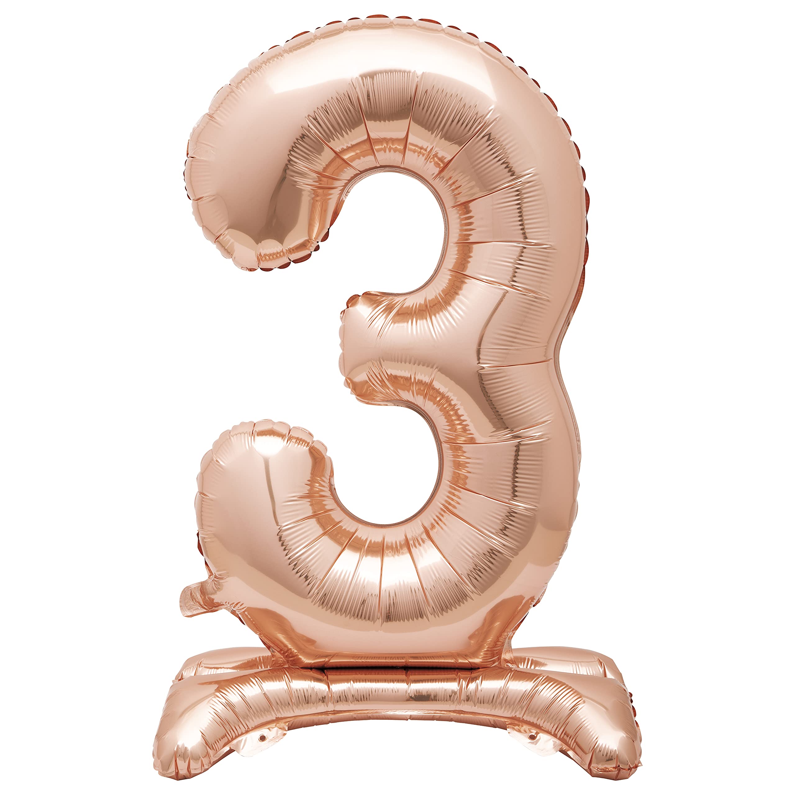 Rose Gold Foil Number 3 Balloon - 76cm Free-Standing Party Decor for Milestone Events