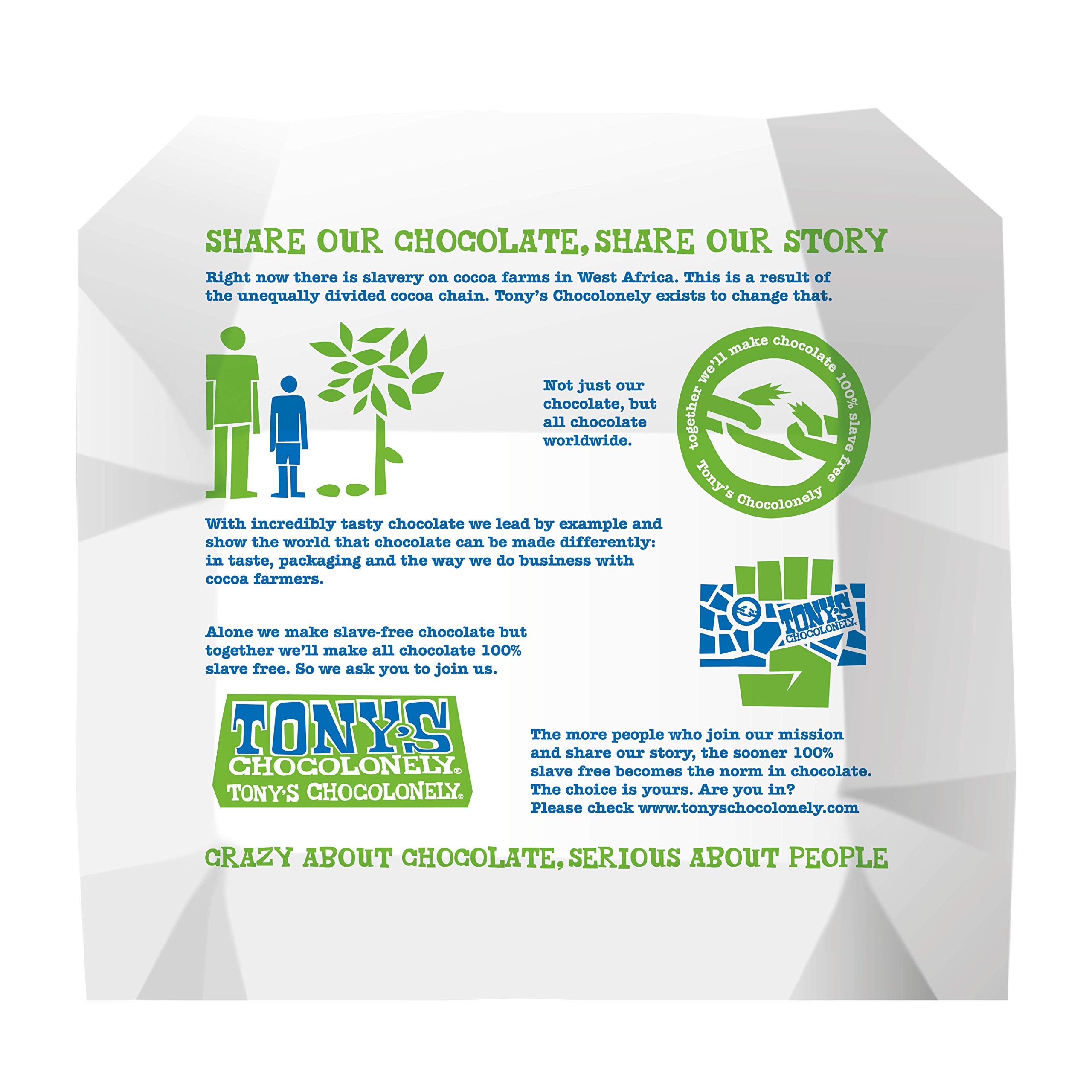 Tony's Chocolonely Dark Chocolate Almond Sea Salt Bar - 180g Belgian Fairtrade 5