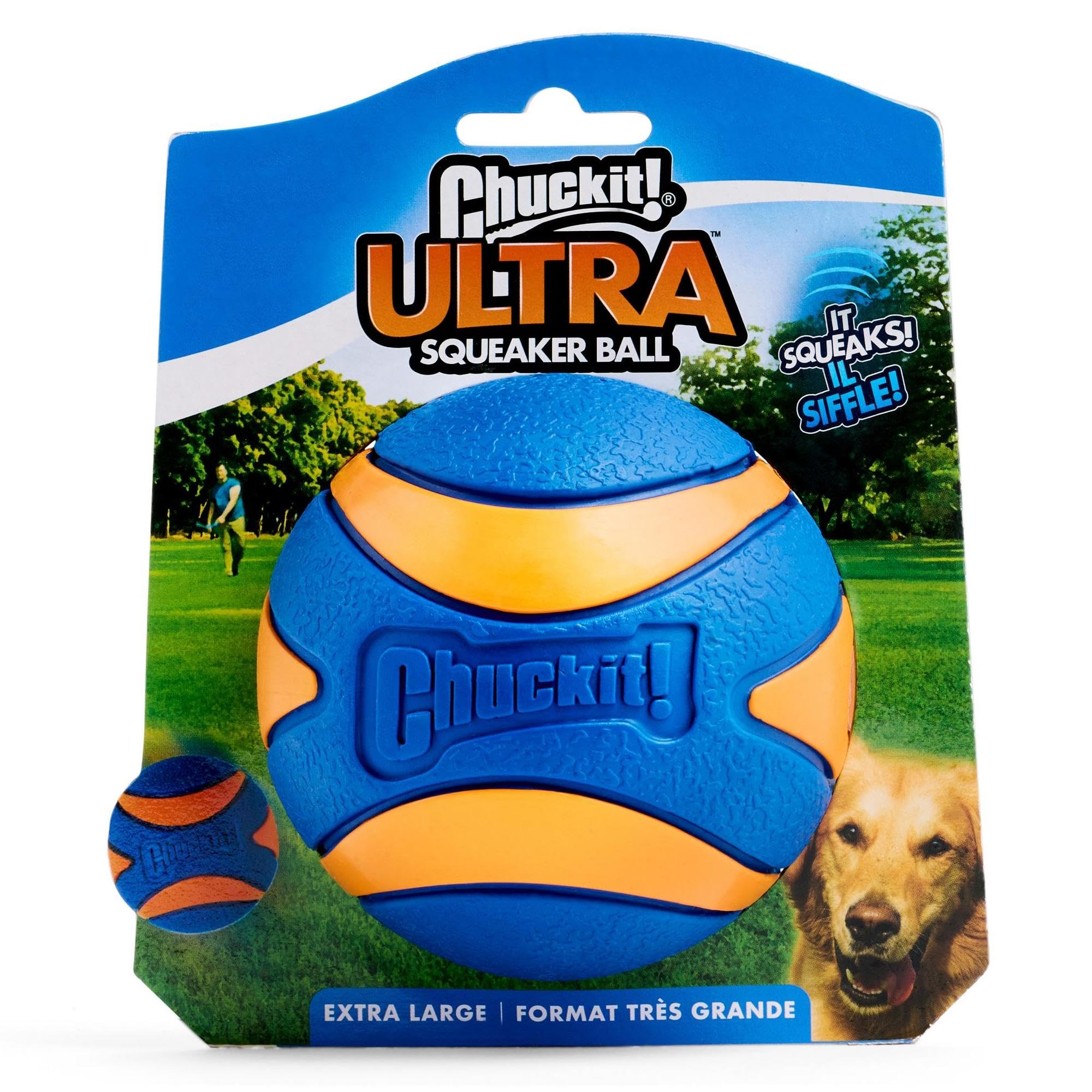 Chuckit! Ultra Squeaker Ball Dog Toy - High Bounce, Floating, Launcher Compatible, X-Large, 1 Pack 1
