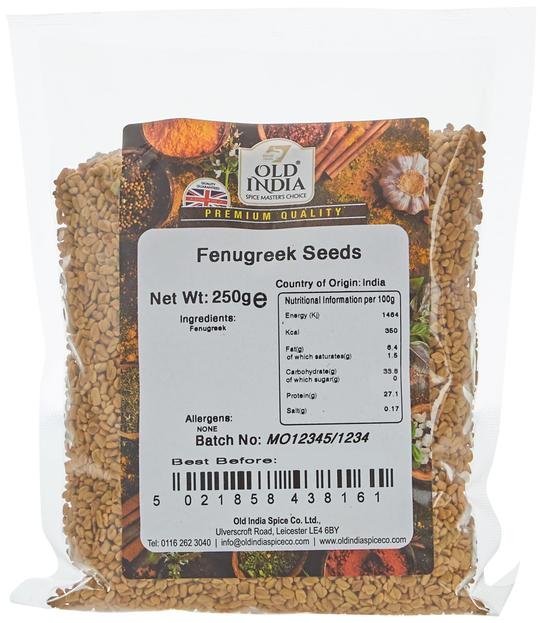 Old India Fenugreek Seeds - 100% Natural Whole Spice | 250g Pack