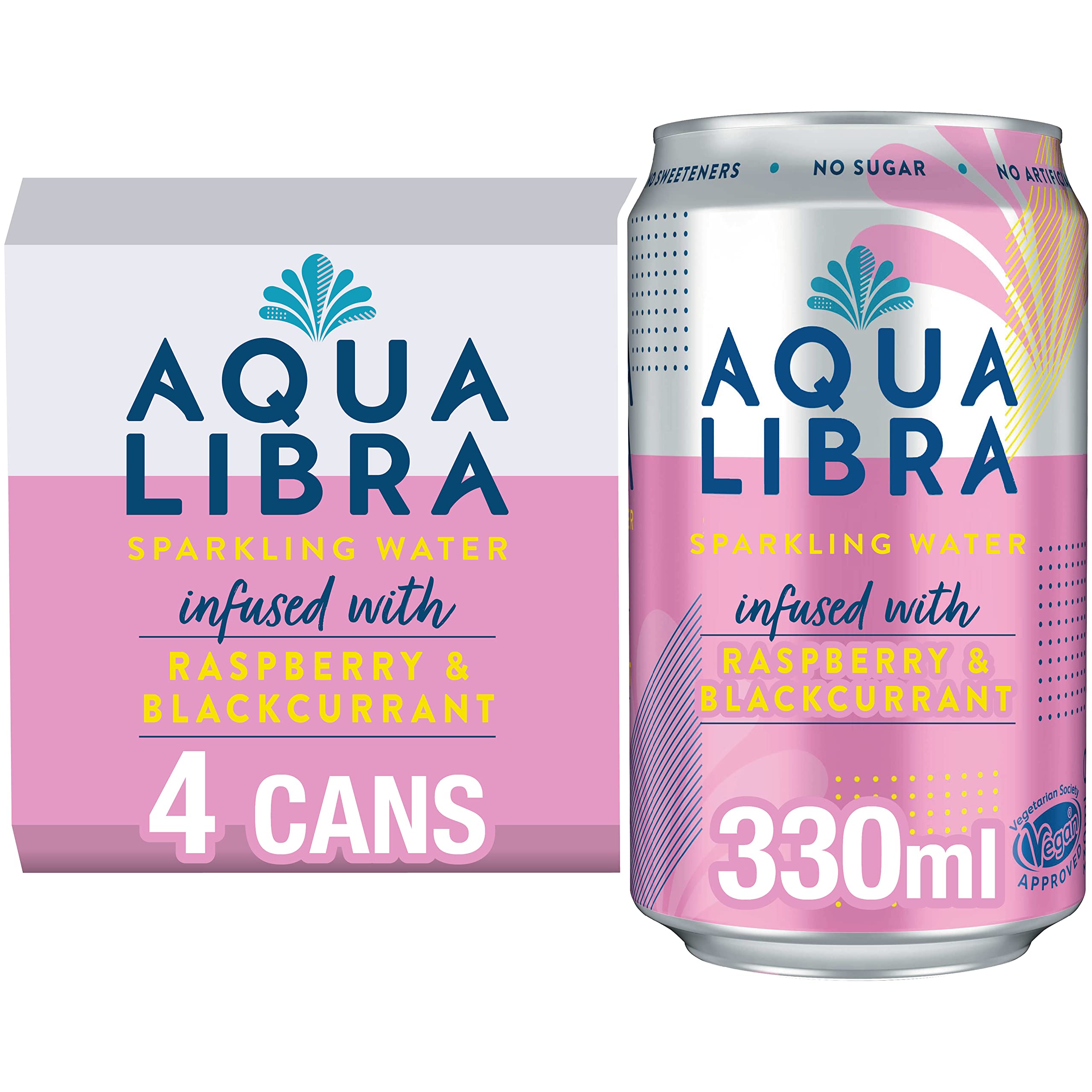 AQUA Libra - Raspberry & Blackcurrant Sparkling Water (4 x 330ml)