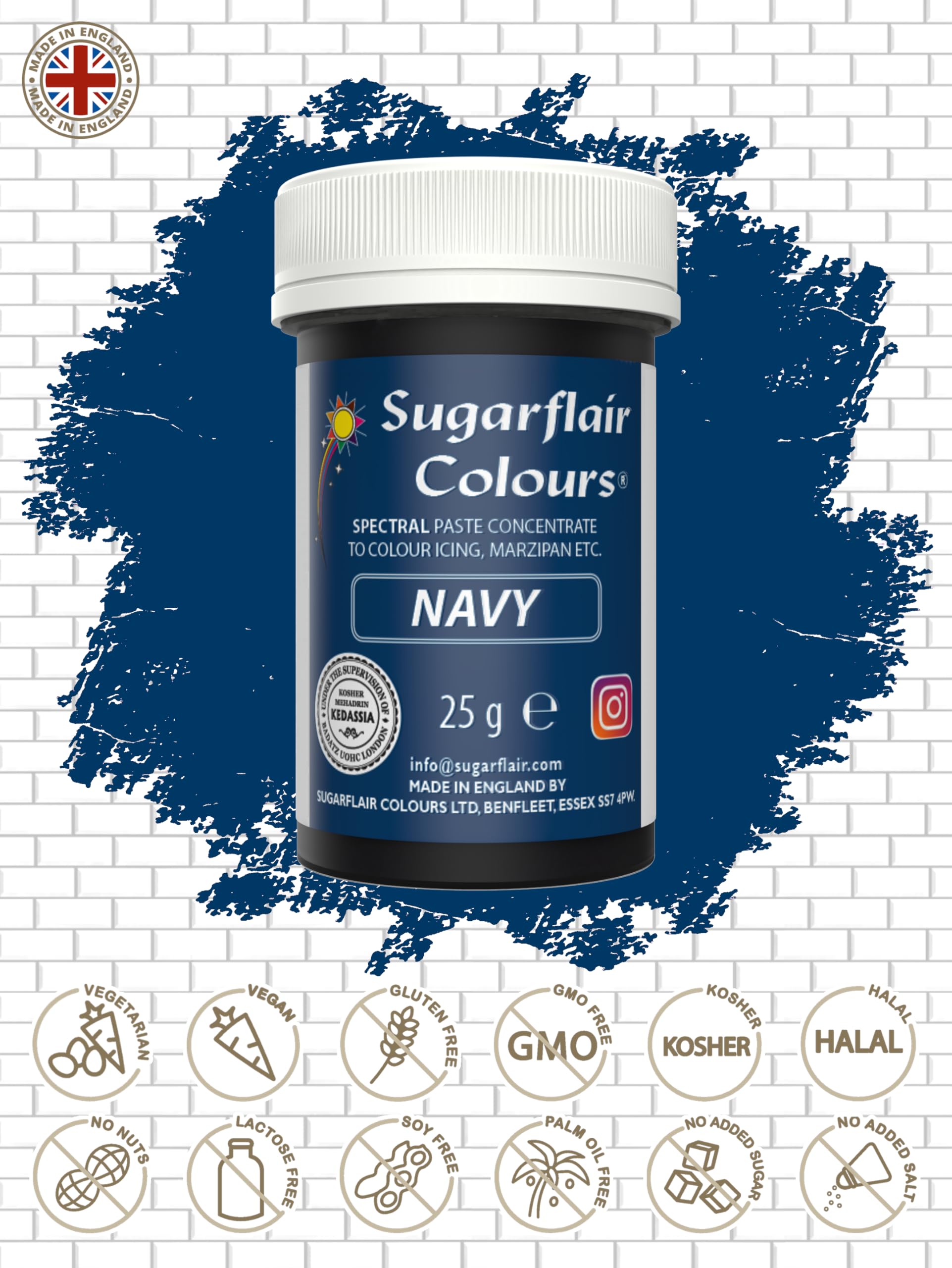 Sugarflair Spectral Marineblaue Lebensmittelfarbpaste (30 g) 6