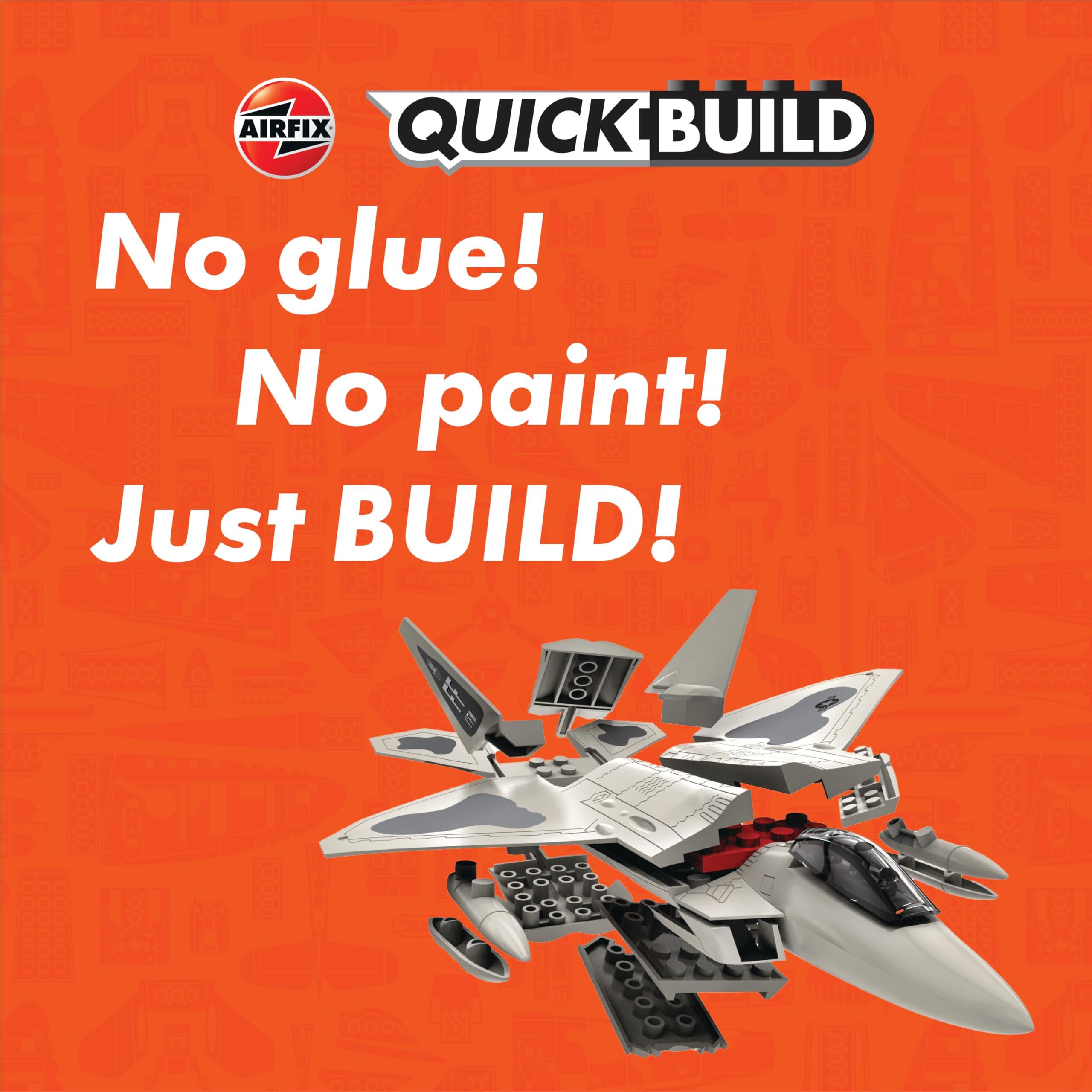 Airfix QUICKBUILD F22 Raptor Model Kit - Snap-Fit Fighter Jet for Kids 6+