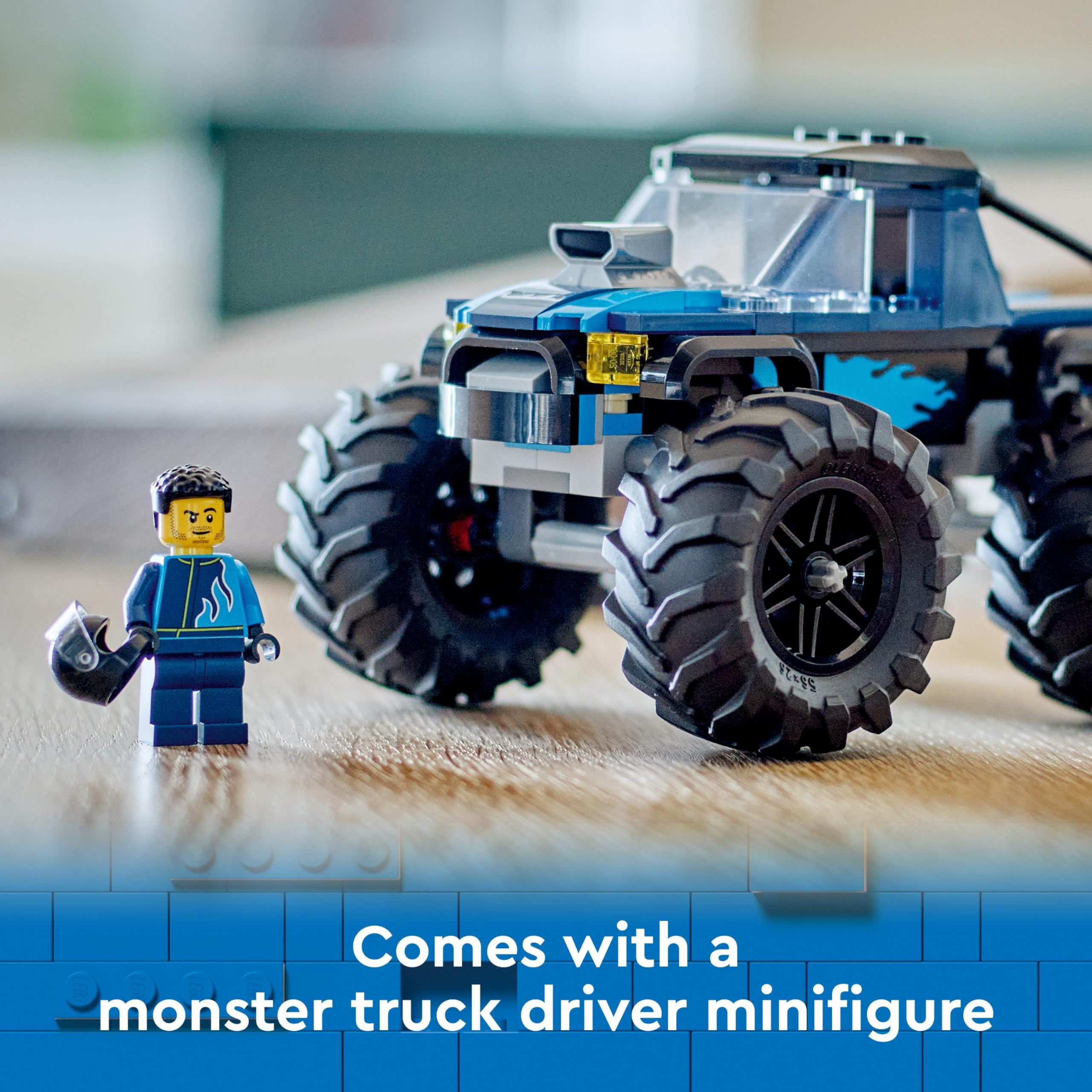 LEGO City Blue Monster Truck 60402 - Building Set with Driver Minifigure for Ages 5+ 7