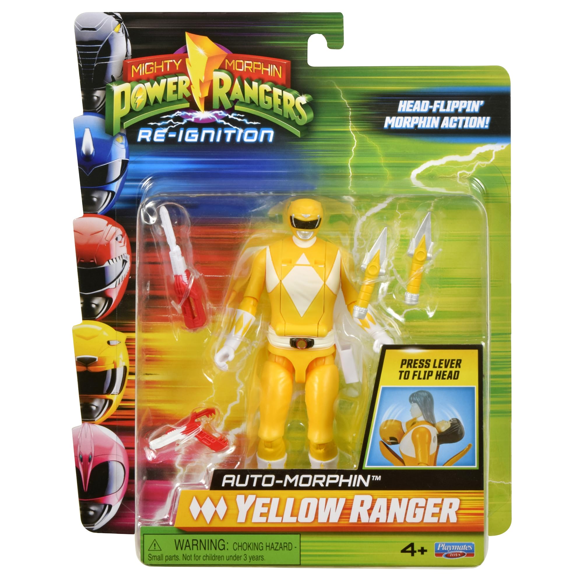 Power Rangers Yellow Ranger Action Figure | Auto-Morphin Feature | 15 cm Tall 1