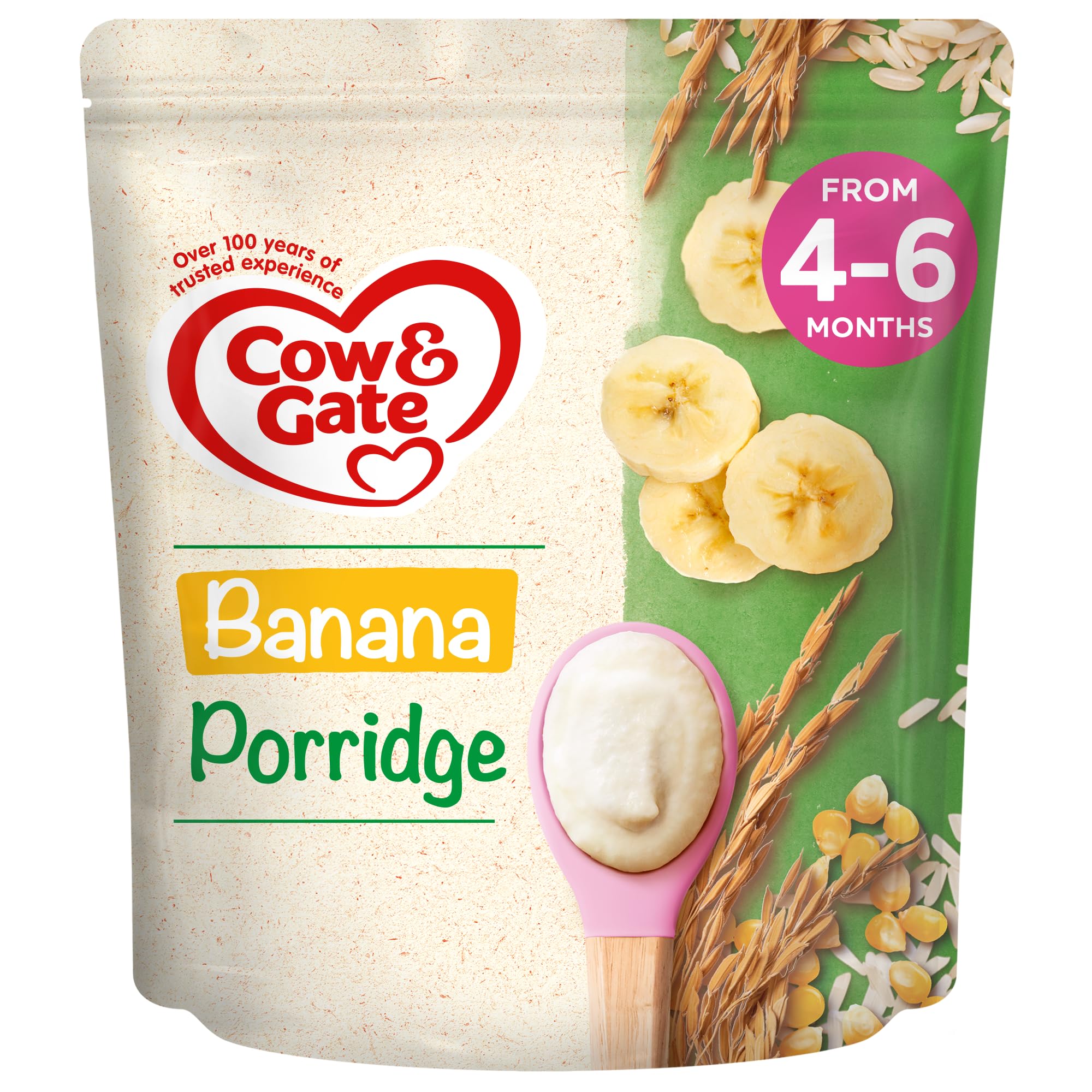 Cow & Gate Banana Porridge Baby Food Cereal for 4-6+ Months - 125g