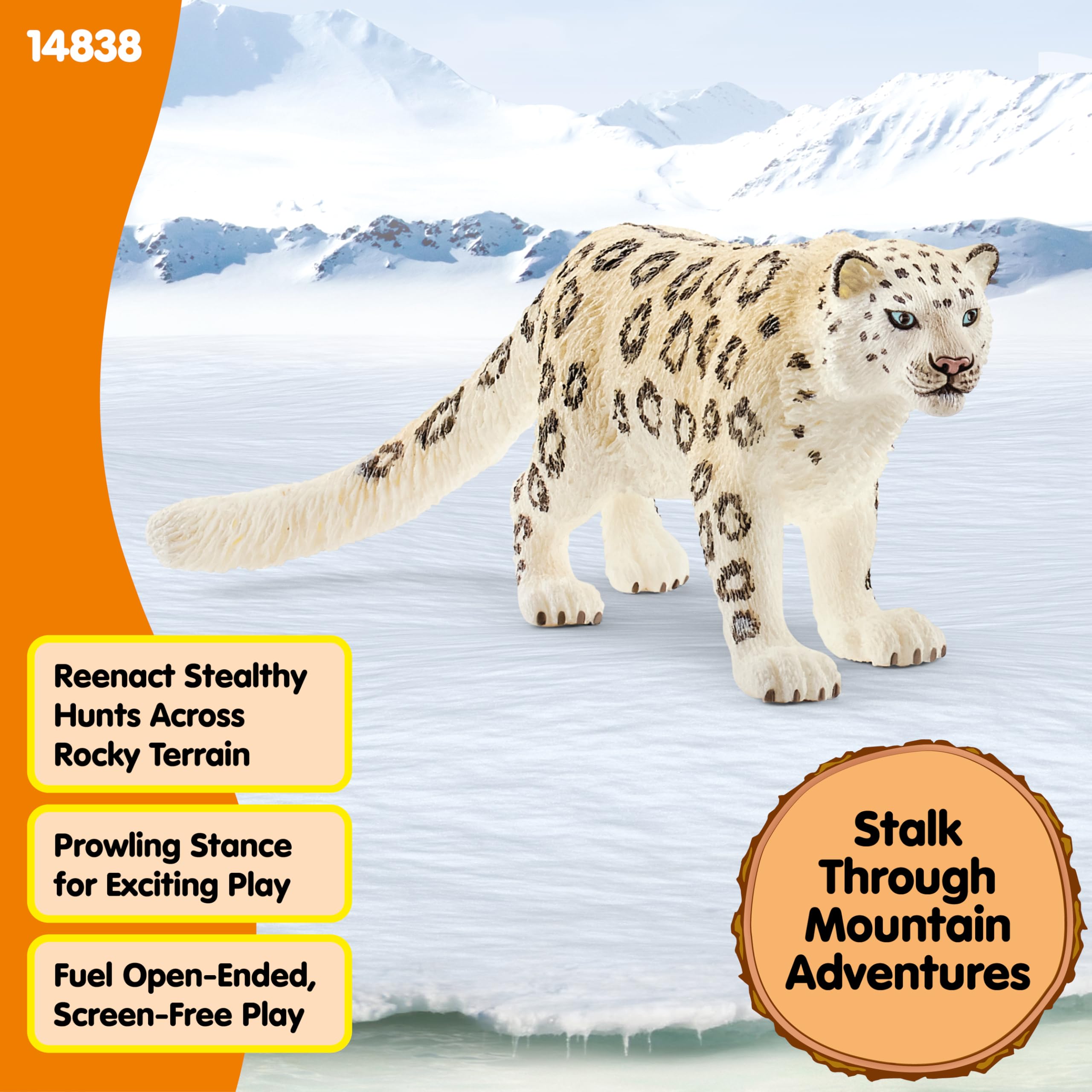 Schleich 14838 Snow Leopard Wildlife Figure - Detailed Animal Playset for Kids 7
