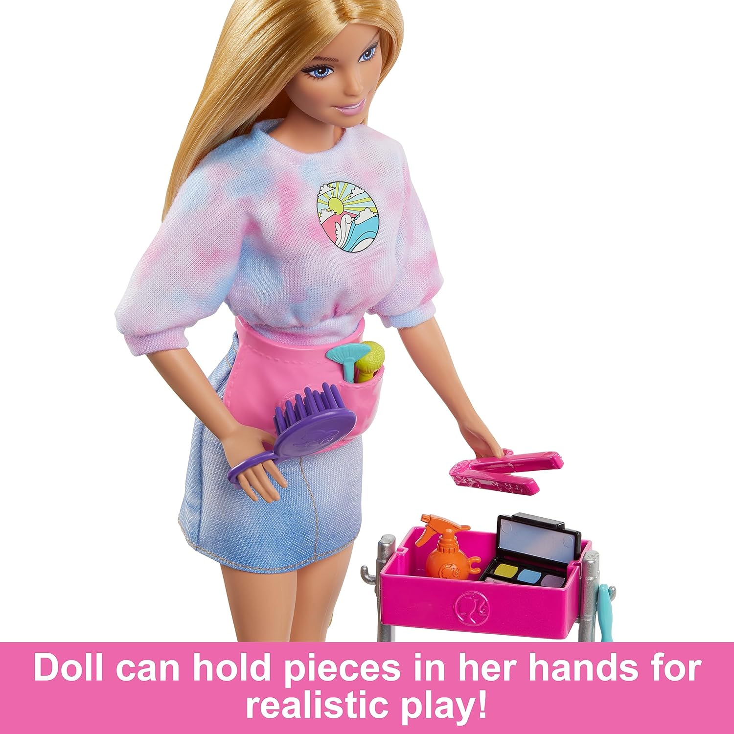 Barbie "Malibu" Stylist Doll & 14-Piece Hair & Makeup Playset - Role Play for Kids 3+ 3