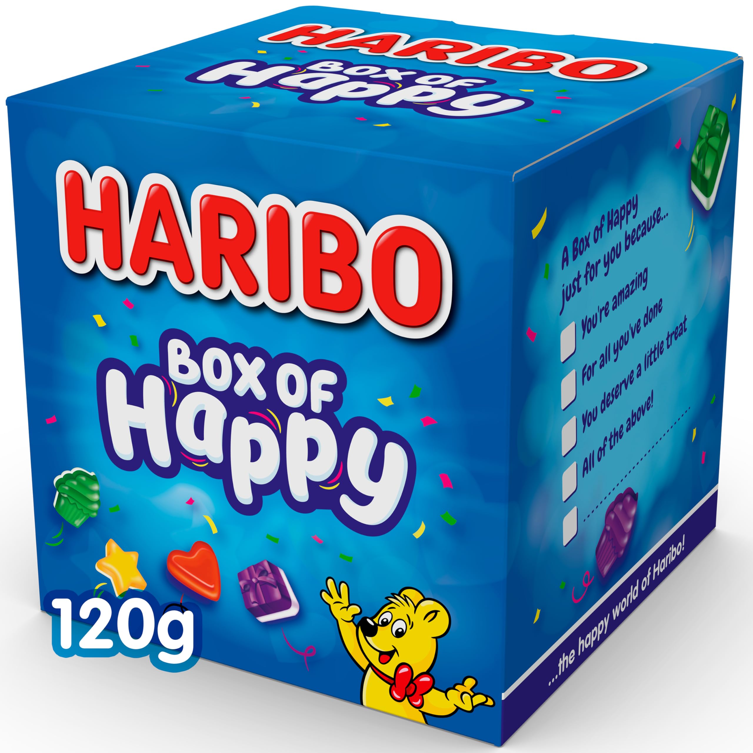 HARIBO Happy Sweets Sharing Gift Box - Fruit Flavoured Gummies, 120g