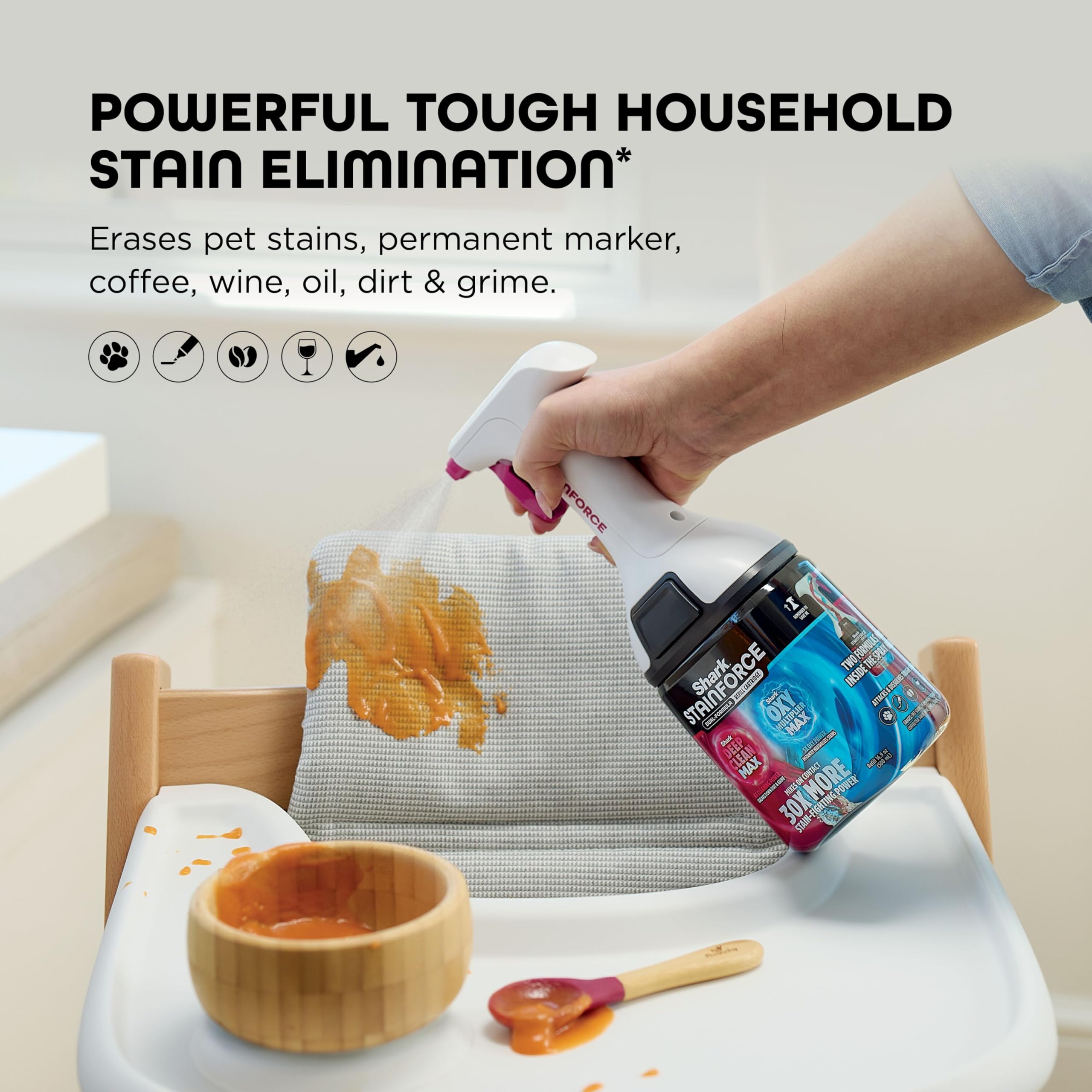 Shark StainForce Dual-Formula Refill Cartridge - Powerful Stain & Odour Elimination for Homes with Pets 4