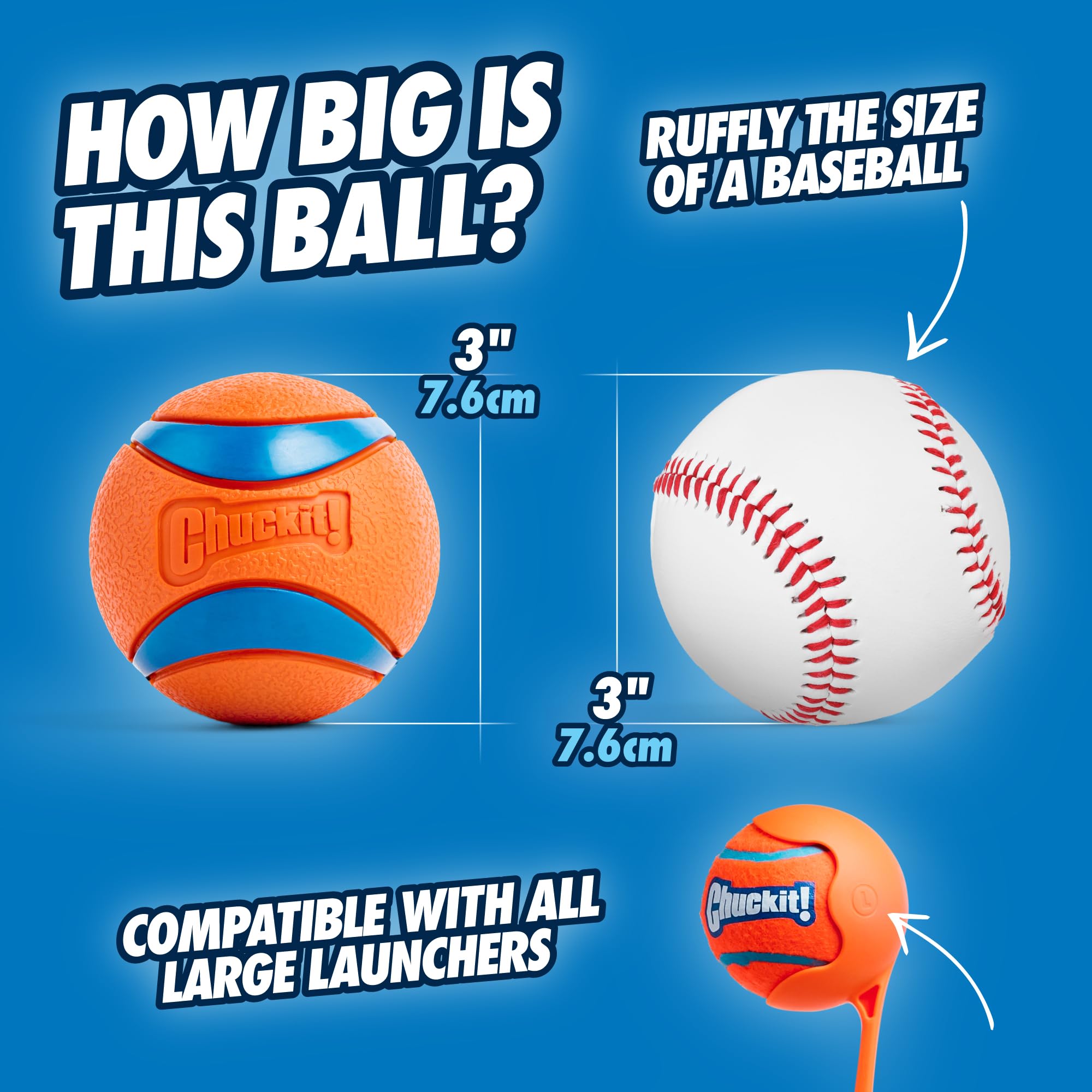 Chuckit! Ultra Ball - High Bounce Fetch Toy | 7 cm Diameter | Natural Rubber