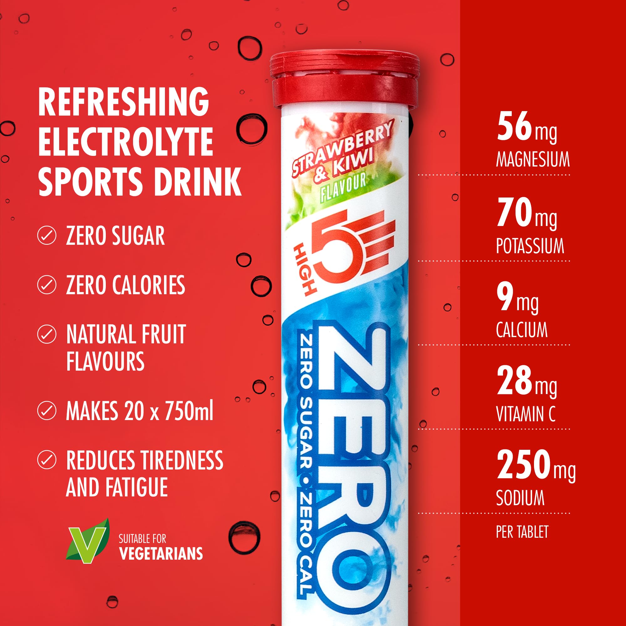 HIGH5 ZERO Electrolyte Tablets - Sugar-Free Hydration with Vitamin C | 20 Count Strawberry & Kiwi 2