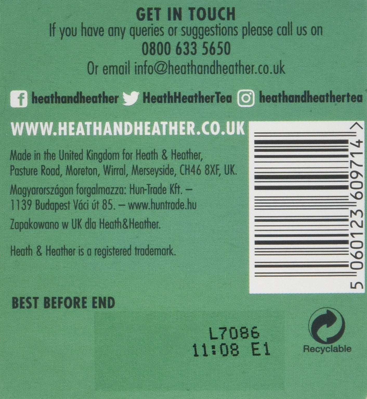 Heath & Heather - Organic Camomile & Spearmint Tea 20 Bags • Caffeine-Free Herbal Infusion 6