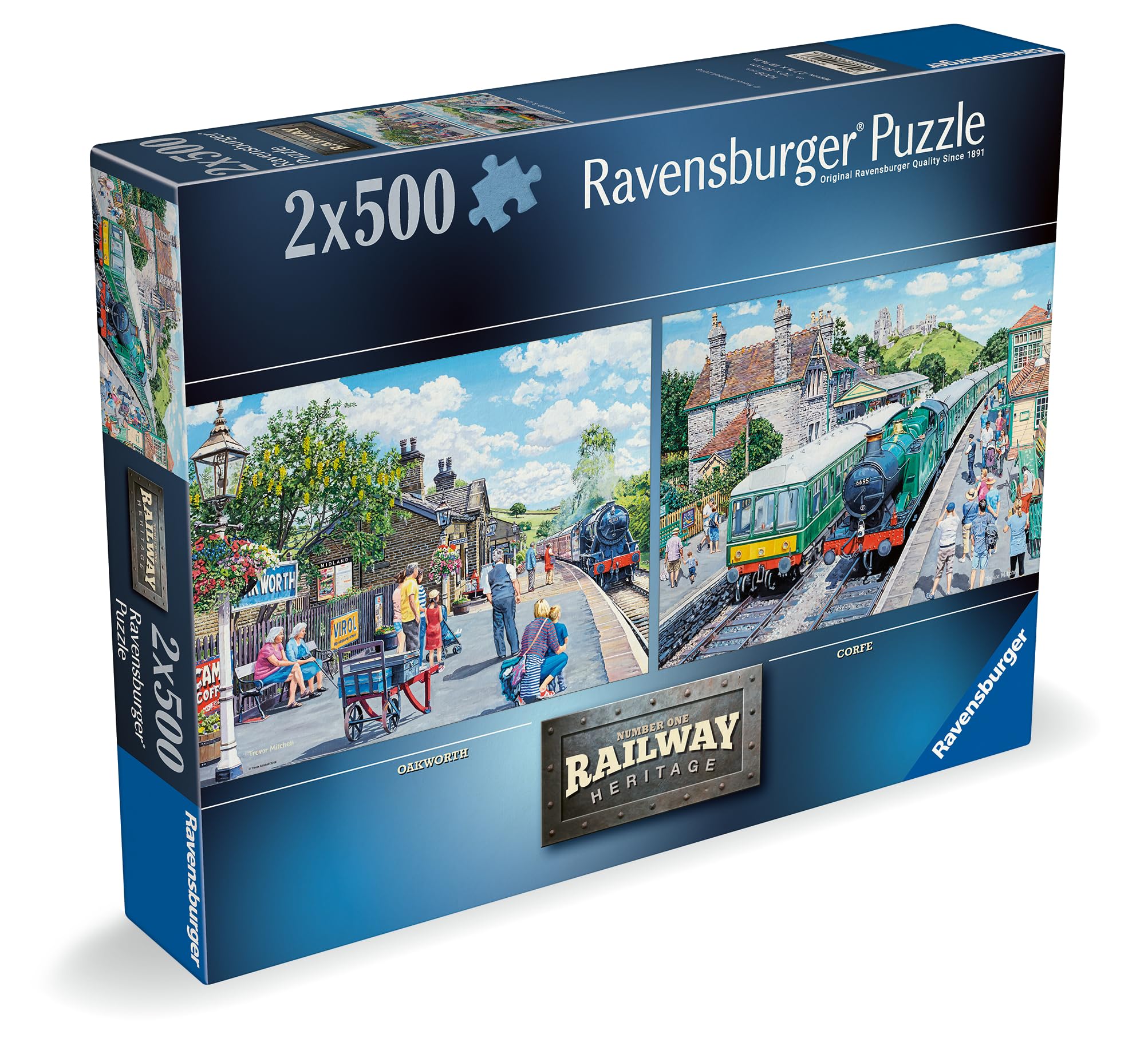 Ravensburger Railway Heritage No.1 Corfe Station & Oakworth Station 1000-Piece Puzzle