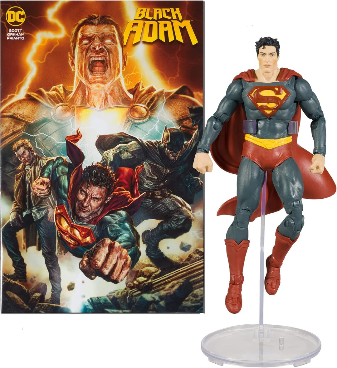 McFarlane Toys DC Direct 7IN Figure with Comic - Black Adam WV1 - Superman - DC Rebirth Comics Collectible