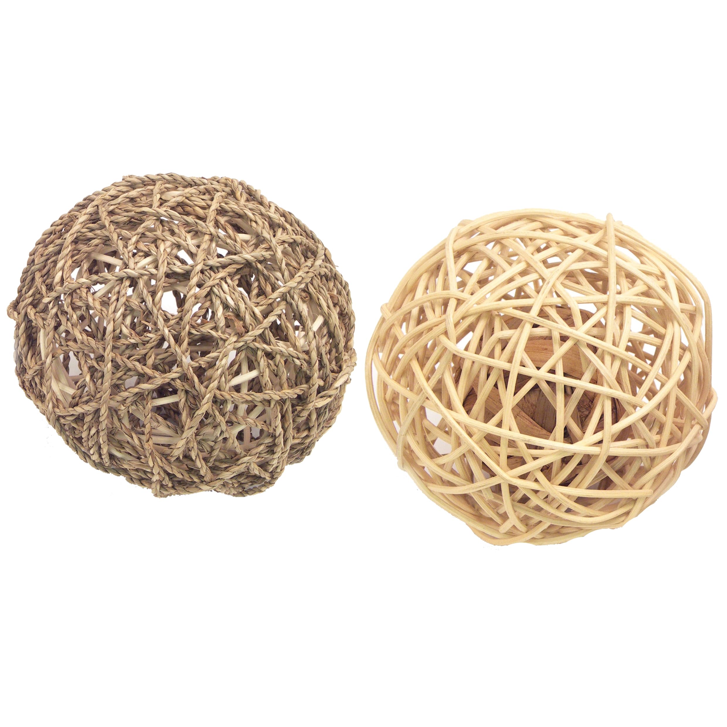 Rosewood Sea Grass Fun Ball - Natural Chew Toy for Small Animals | 15cm Diameter | Assorted Colours
