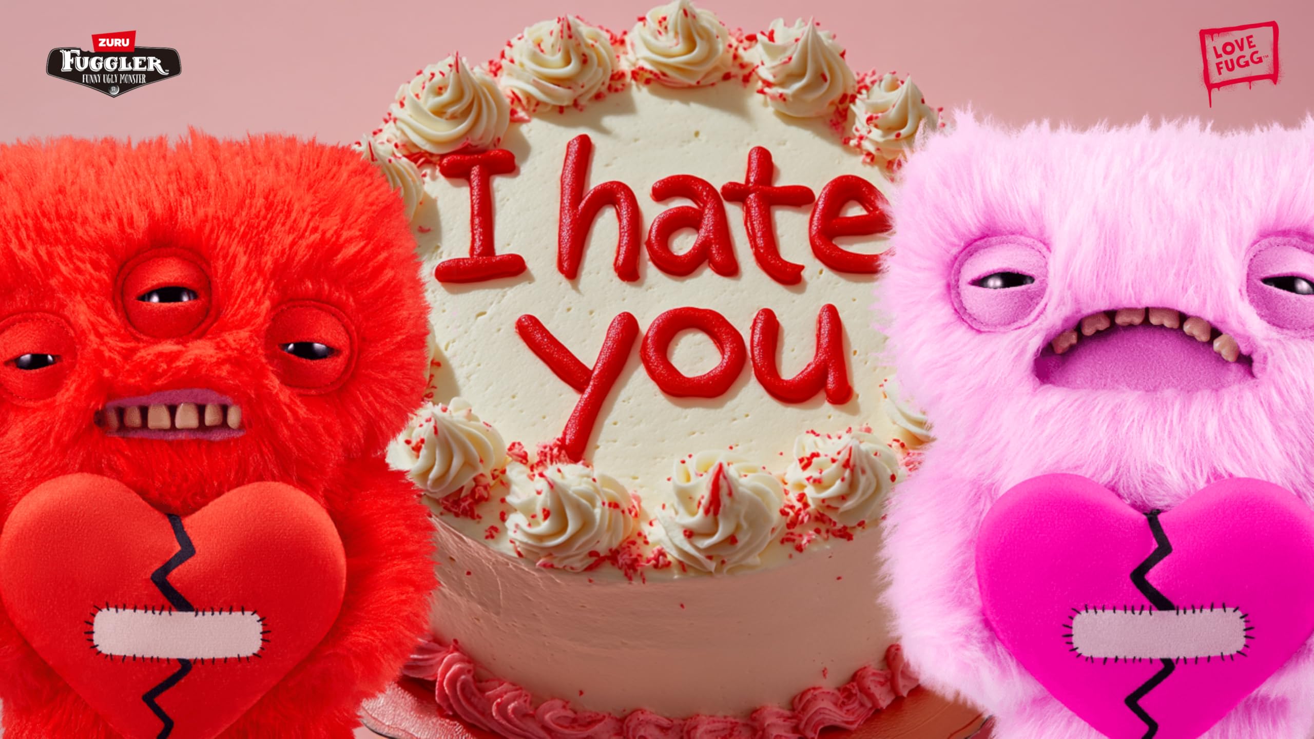 Fuggler Love Fugg by ZURU - Peculiar Plush Collectible with Human-Like Teeth, Pink Wide Eyed Weirdo 6