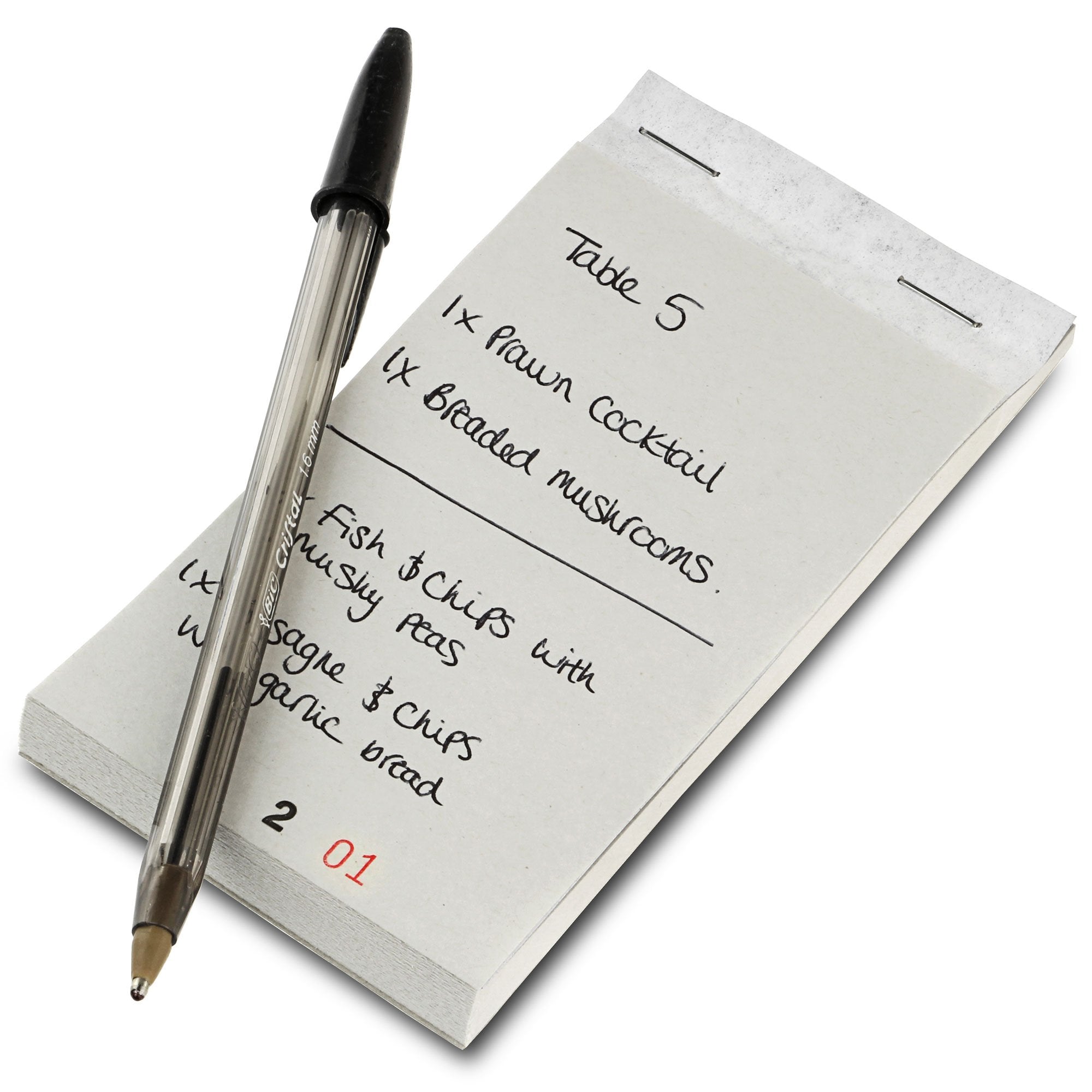 bar@drinkstuff Restaurant Order Pads with Duplicate Sheet - Set of 10 | 50 Numbered Sheets