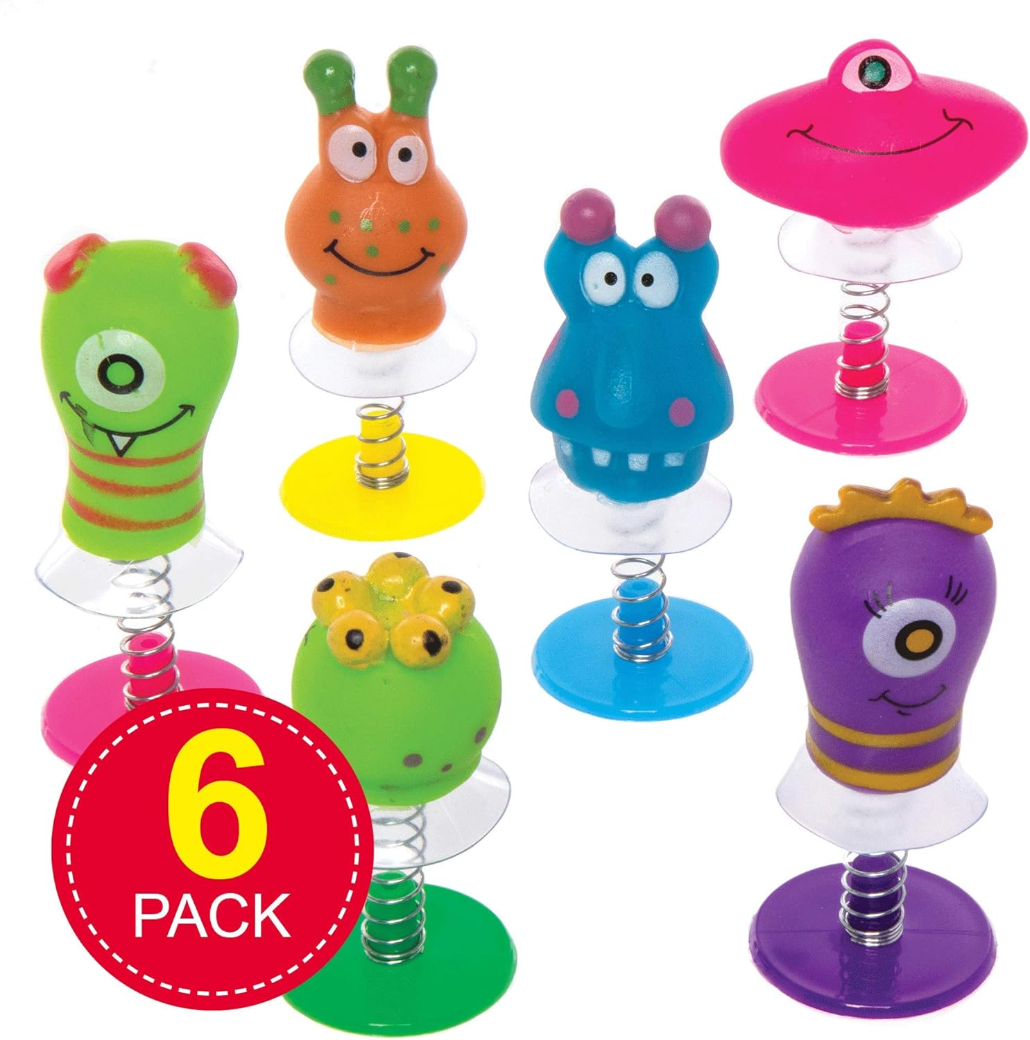 Baker Ross Monster Jump Poppers - Assorted Jumping Toys for Kids, Pack of 6 7