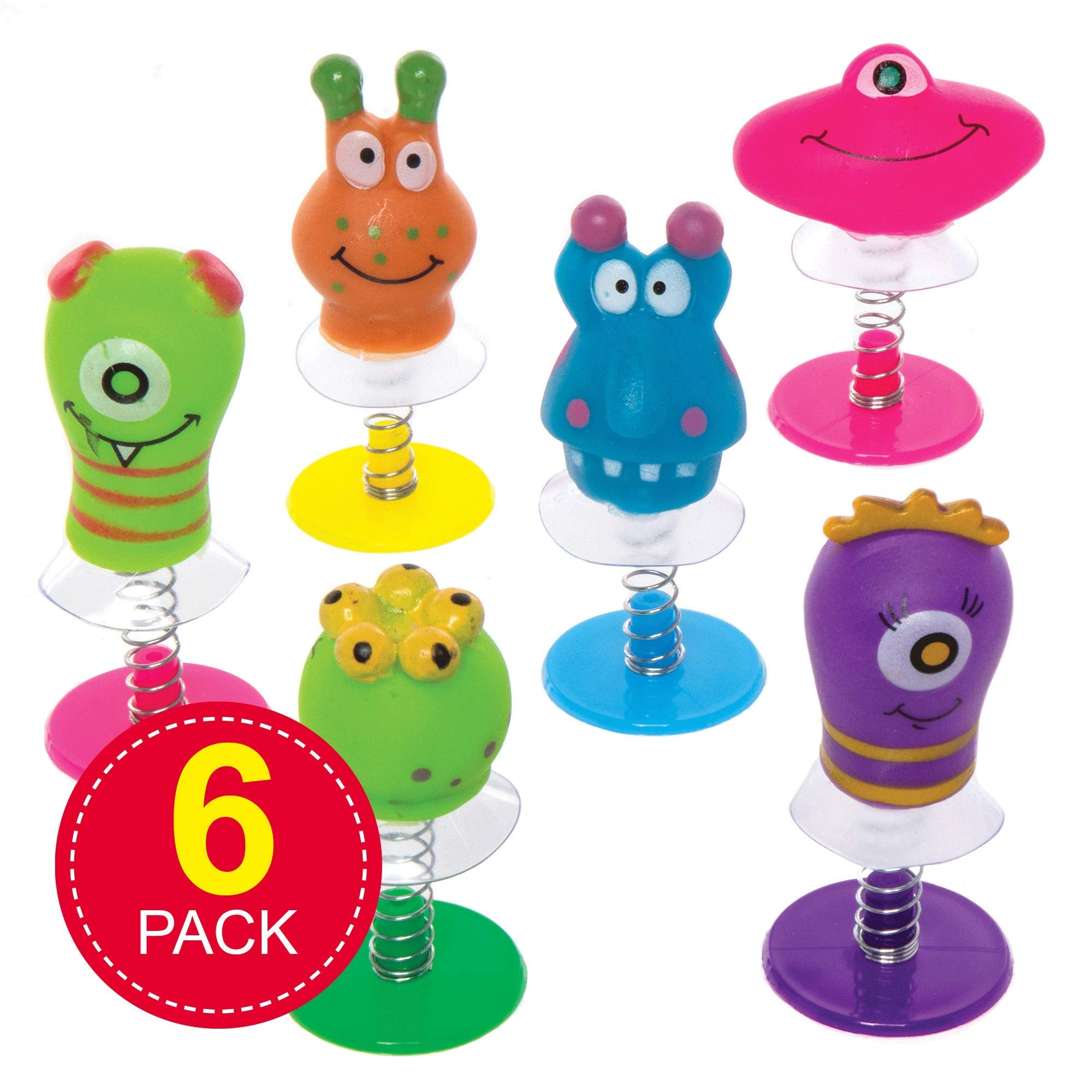 Baker Ross Monster Jump Ups Novelty Party Favour Toys - Pack of 6 Assorted Designs