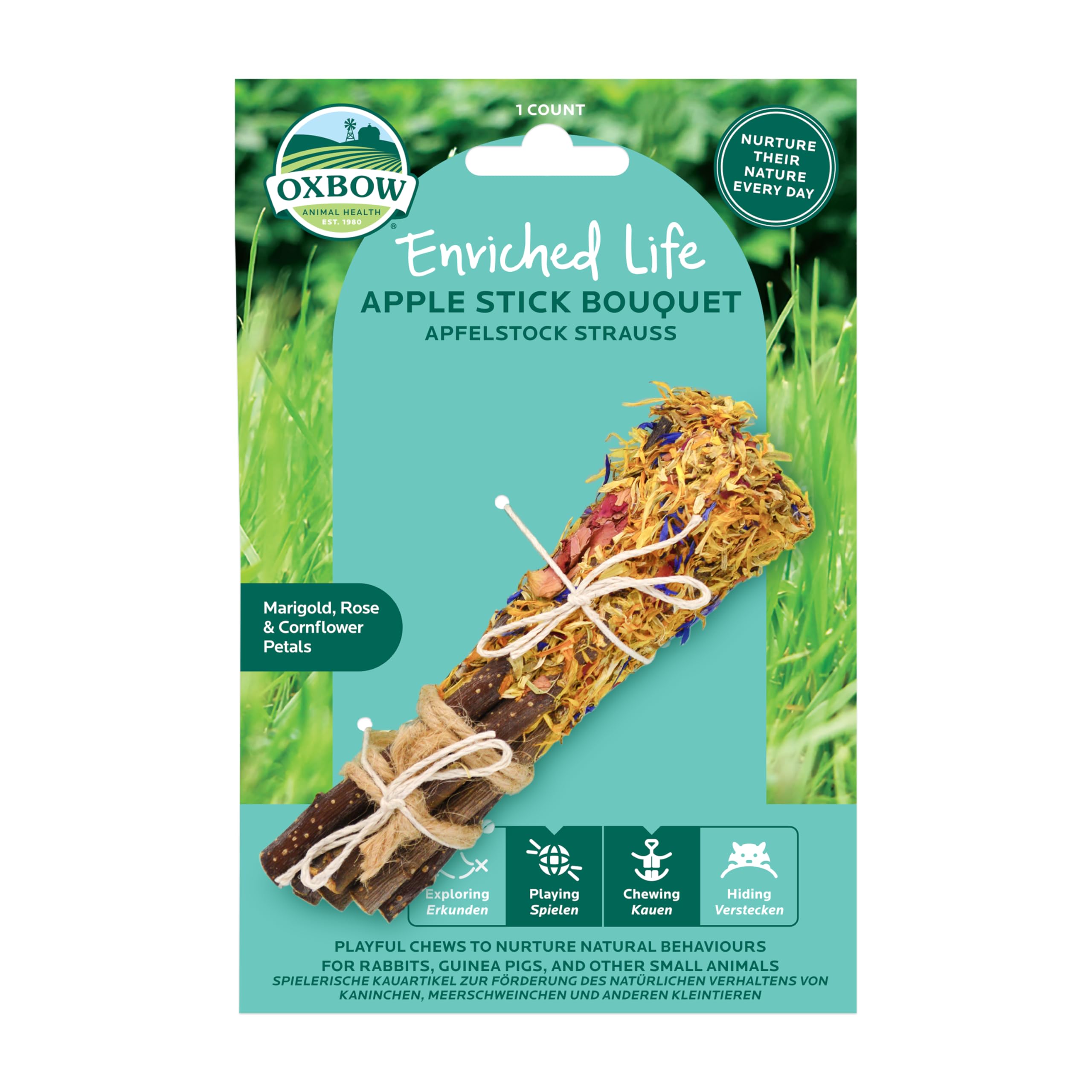 Oxbow Enriched Life Apple Stick Bouquet - Small Animal Chew Toy | Promotes Dental Health