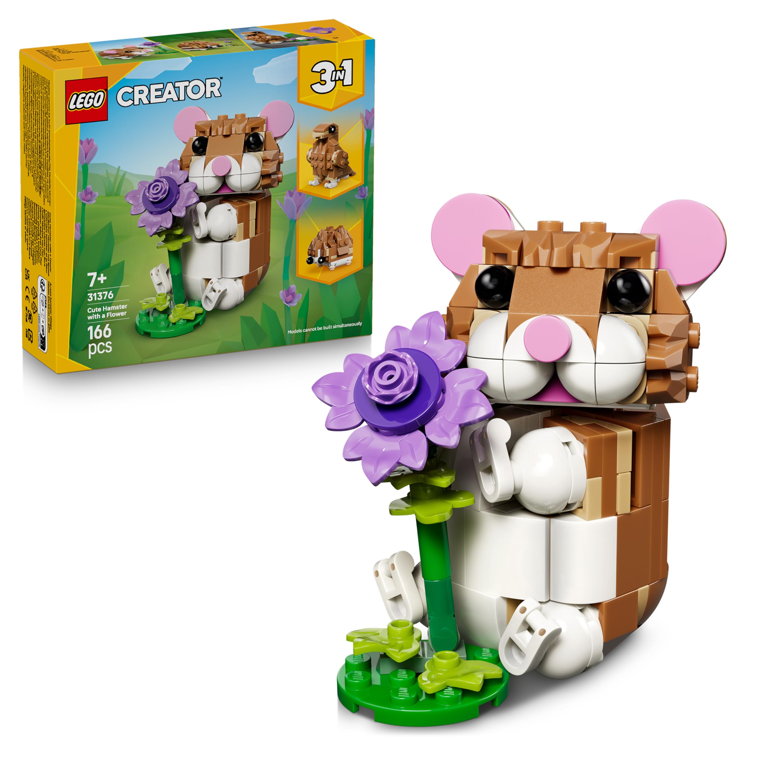 LEGO Creator 3in1 Cute Hamster with a Flower 31376 | Ages 7+