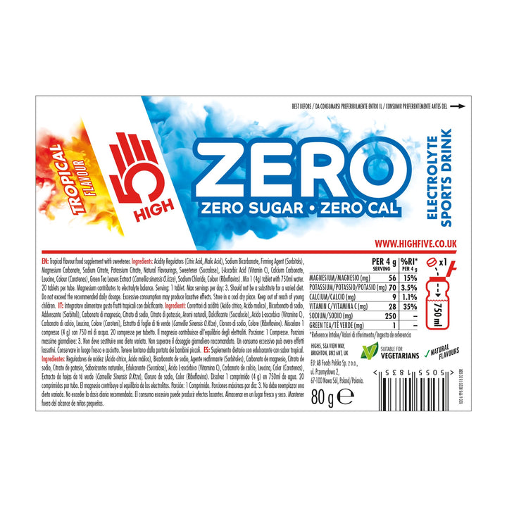 HIGH5 ZERO Electrolyte Tablets Tropical Hydration Supplement (HI54)